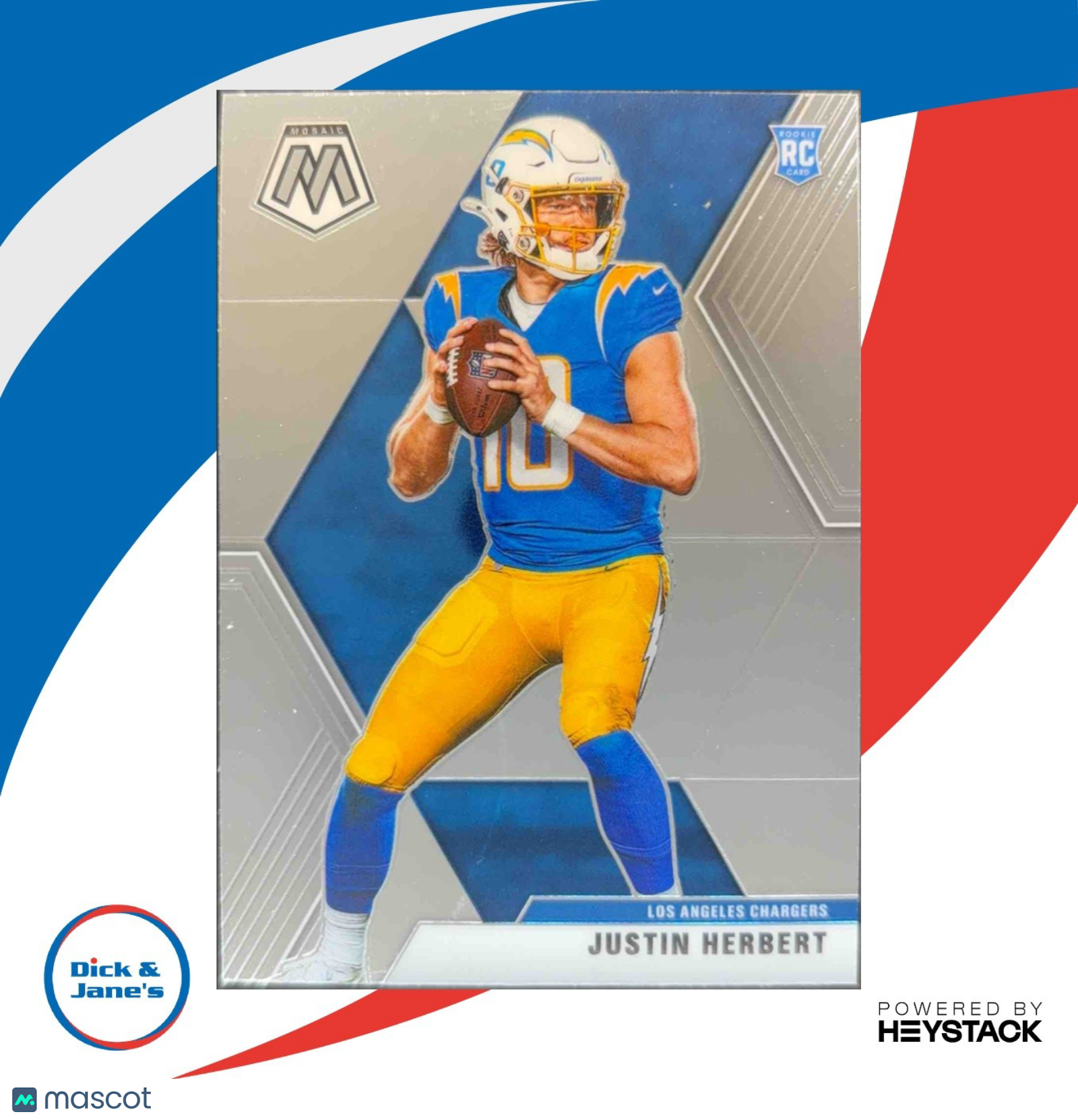 2020 Panini Mosaic Justin Herbert #204 RC Los Angeles Chargers - Sports Cards