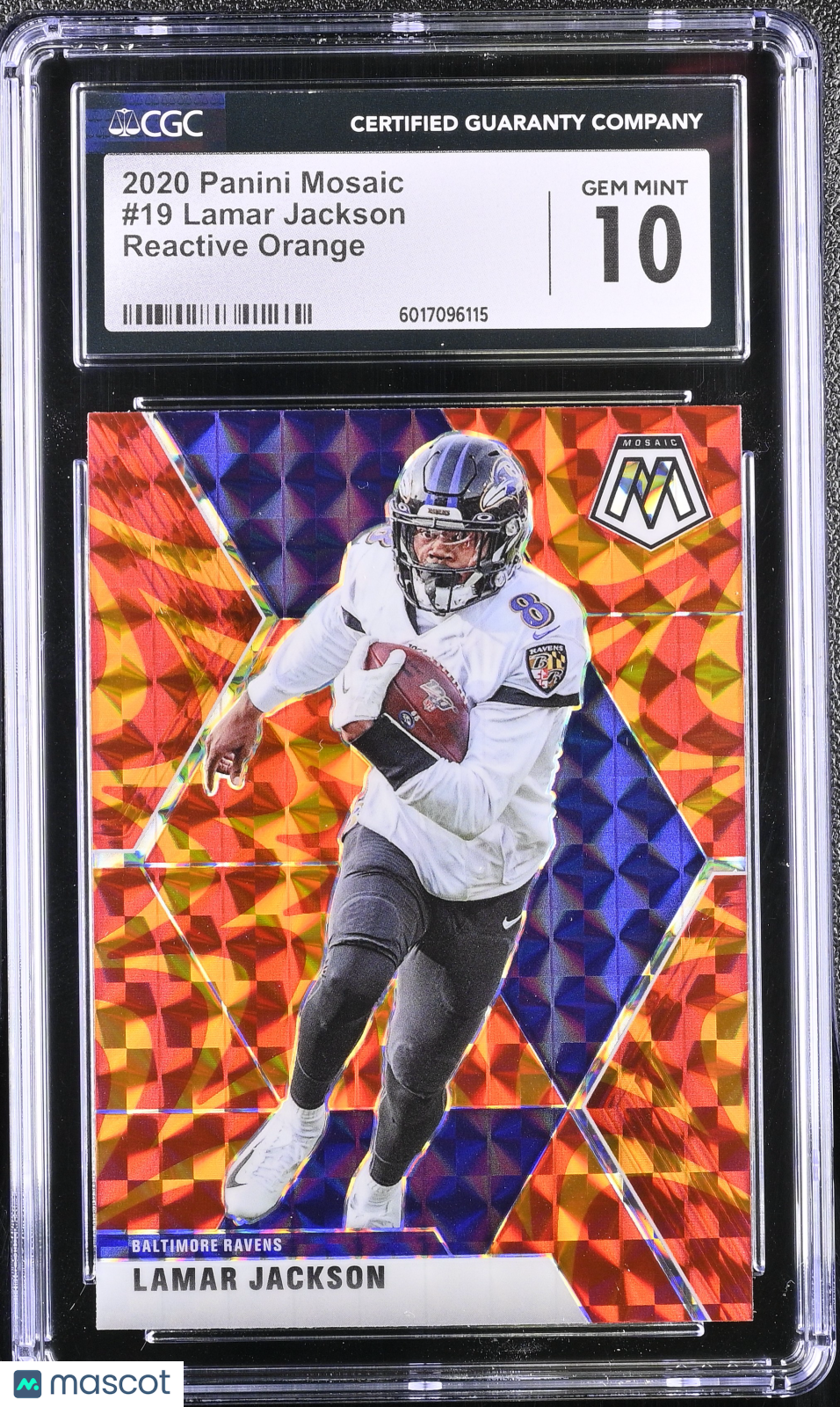 2020 Panini Mosaic Lamar Jackson Reactive Orange #19 CGC 10 GEM MINT - Graded Sports Cards
