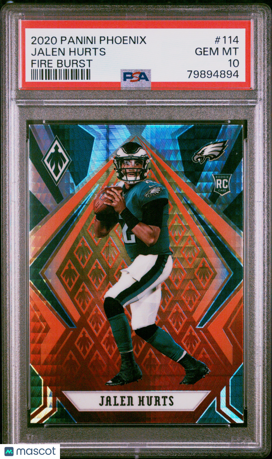 2020 Panini Phoenix Jalen Hurts Fire Burst #114 PSA 10 - Graded Sports Cards