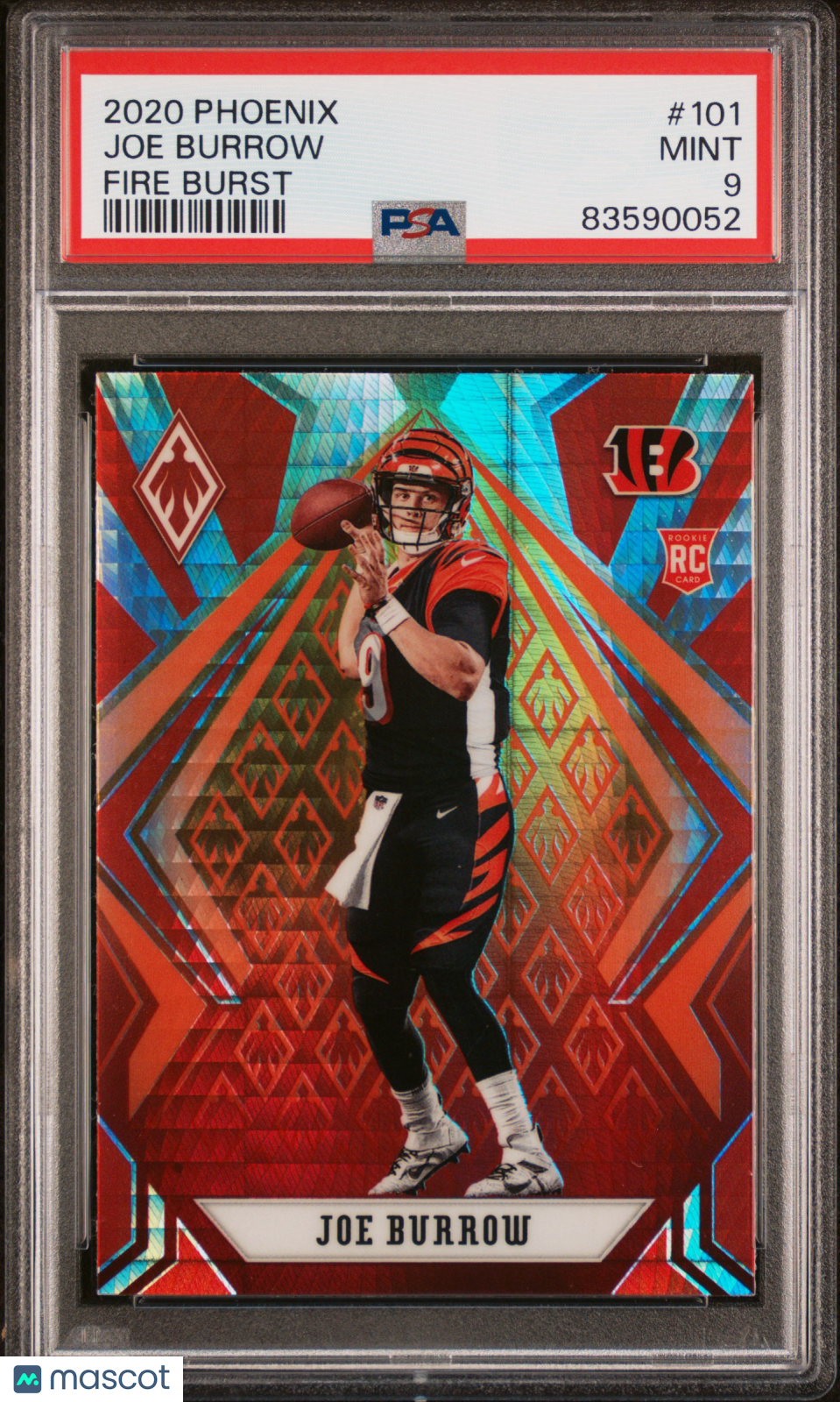 2020 Panini Phoenix Joe Burrow Fire Burst Rookie #101 PSA 9 Cincinnati Bengals - Graded Sports Cards
