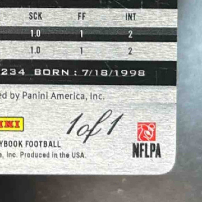 2020 Panini Playbook Devin Bush II Signatures Printing Plate Cyan 1/1 #27 Auto - Sports Cards