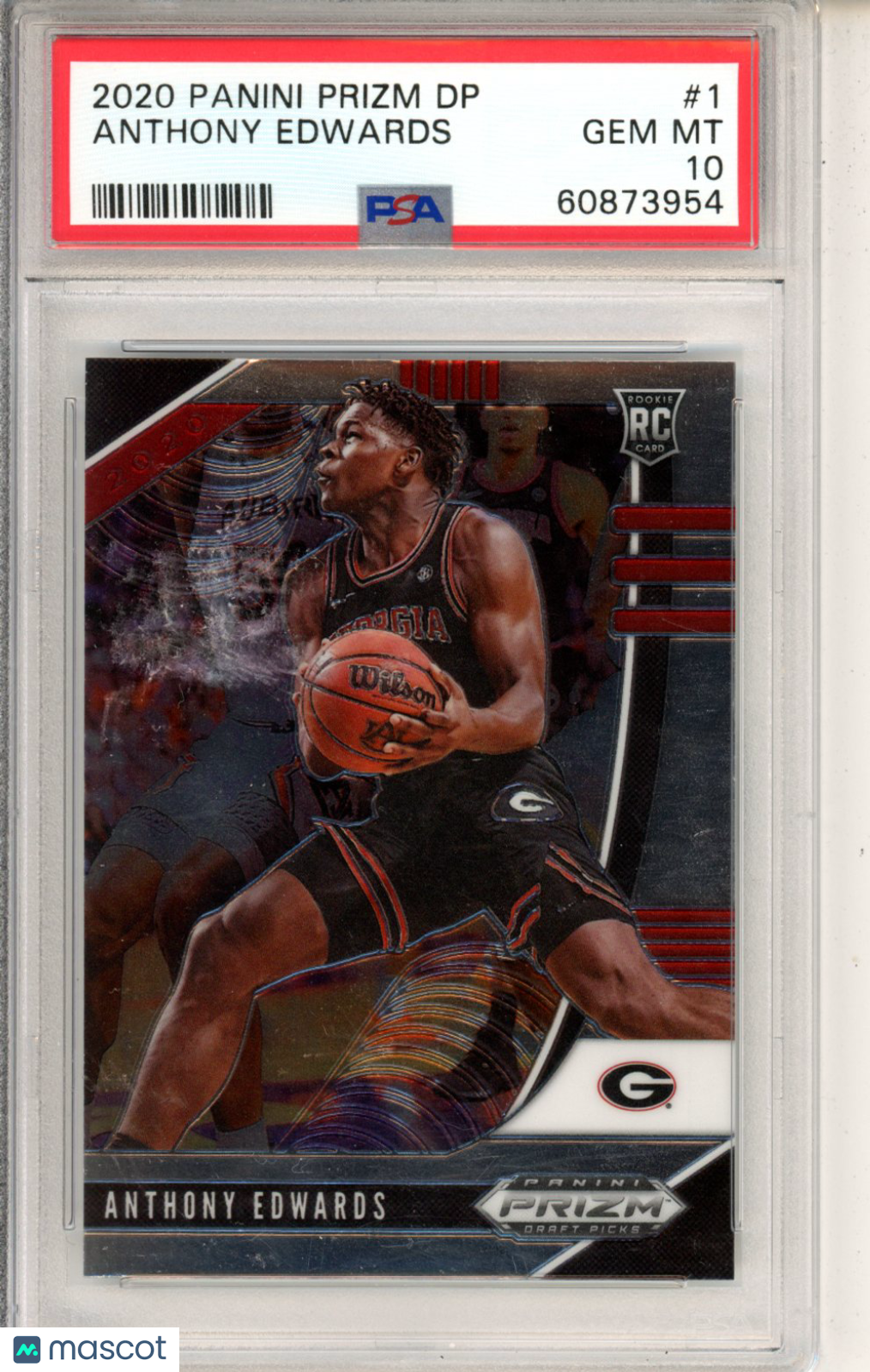 2020 Panini Prizm Draft Picks Anthony Edwards Rookie #1 PSA 10 Georgia Bulldogs Graded Sports Cards