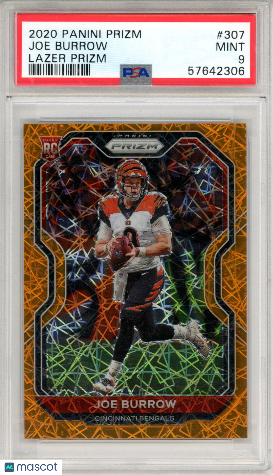 2020 Panini Prizm Joe Burrow Lazer #307 PSA 9 - Graded Sports Cards