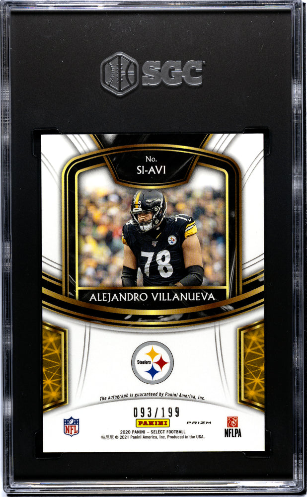 2020 Panini Select Alejandro Villanueva Sigs. #SI-AVI SGC 10 - Graded Sports Cards