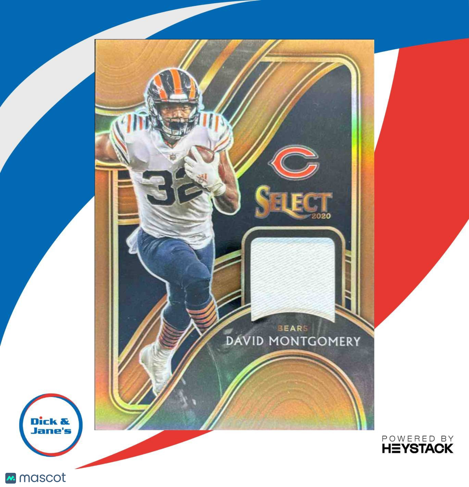 2020 Panini Select David Montgomery Swatches Copper Prizm 38/49 Chicago Bears - Sports Cards