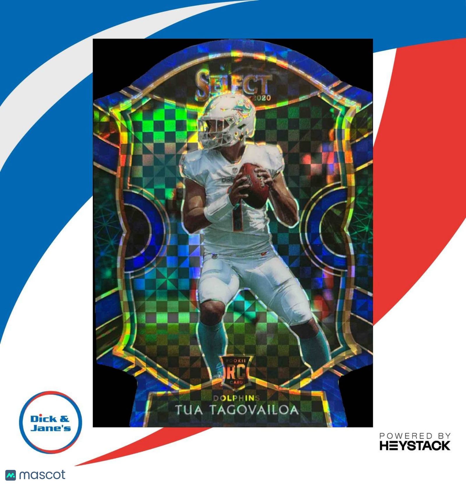 2020 Panini Select Tua Tagovailoa Blue Prizm Die Cut #45 RC Miami Dolphins - Sports Cards