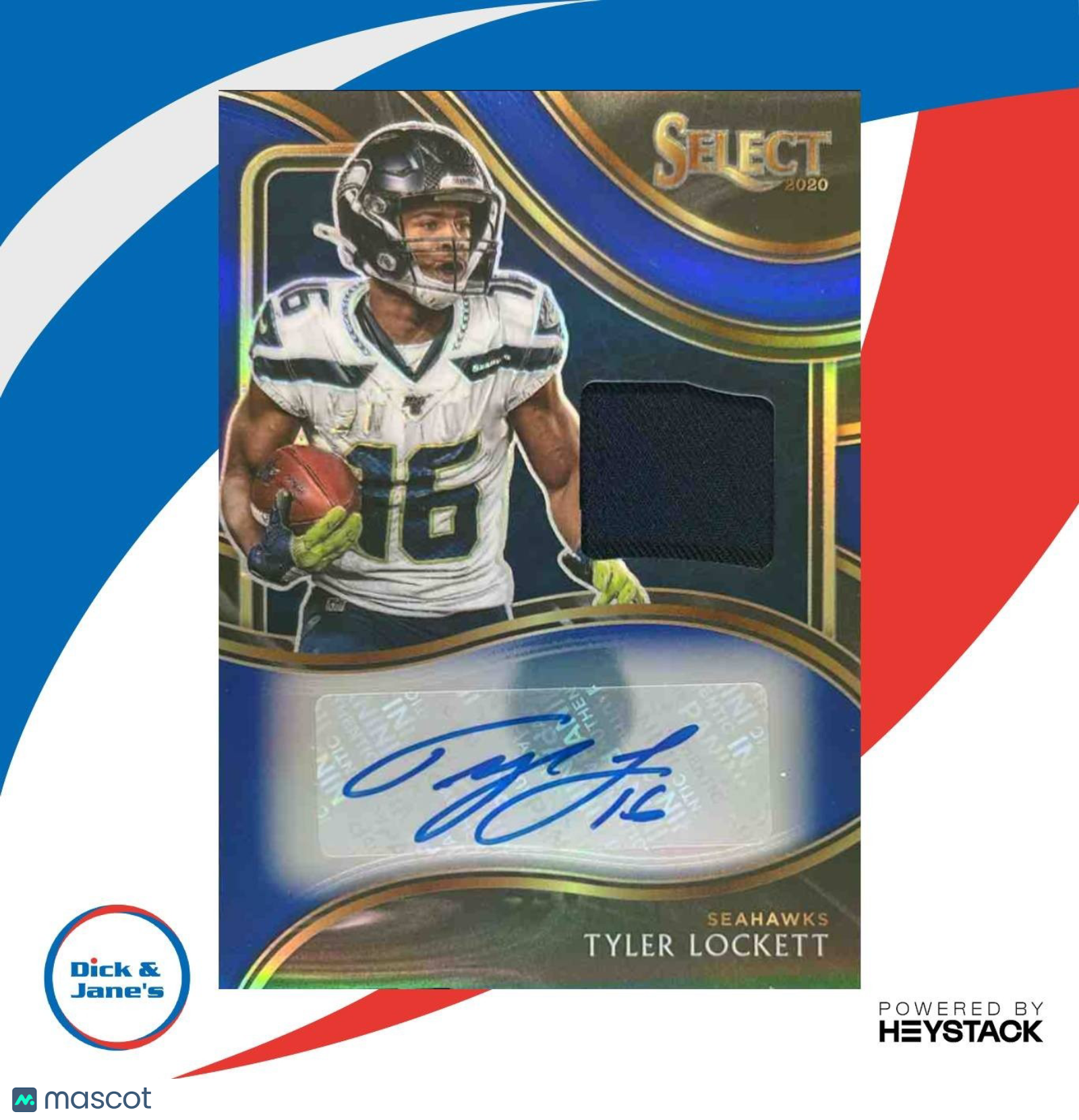 2020 Panini Select Tyler Lockett Signature Memorabilia Blue /49 Auto Seahawks - Sports Cards