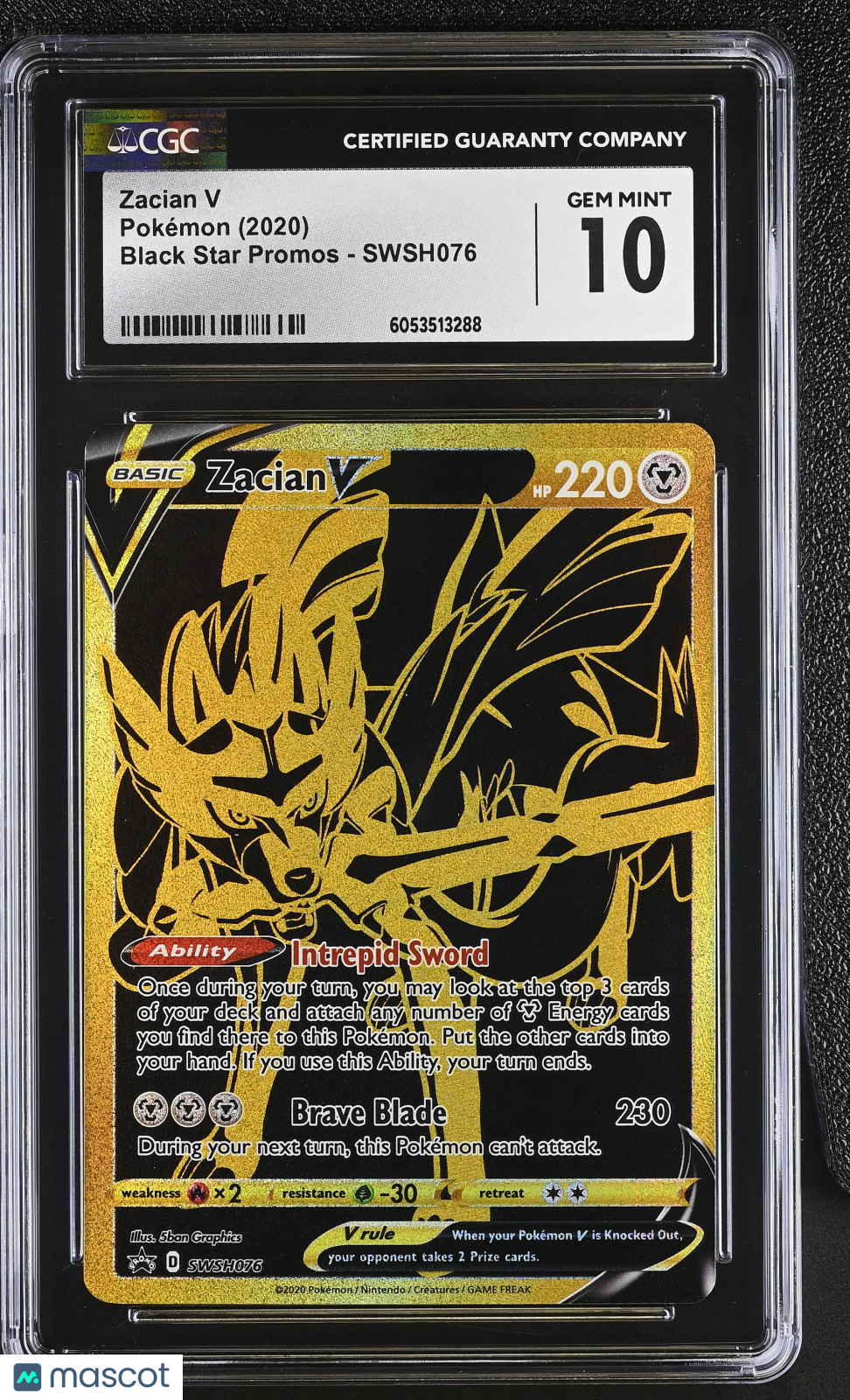 2020 Pokemon Black Star Promos Zacian V #SWSH076 CGC 10 GEM MINT - Graded TCG/CCG