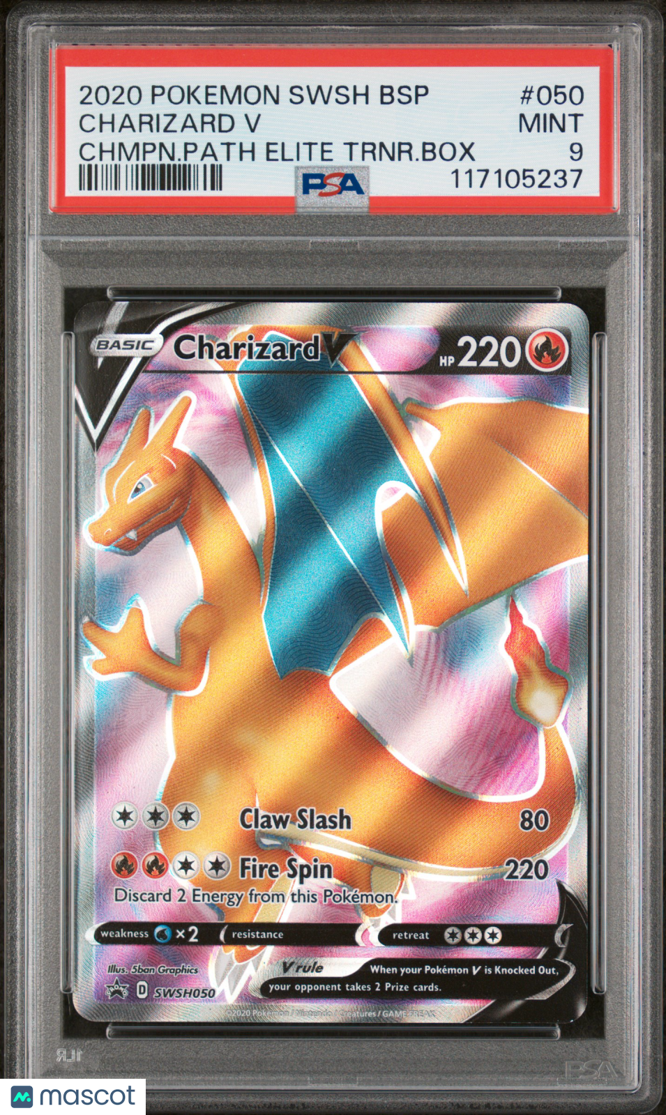 2020 Pokemon Swsh Black Star Promo Charizard V #050 PSA 9 - Graded TCG/CCG