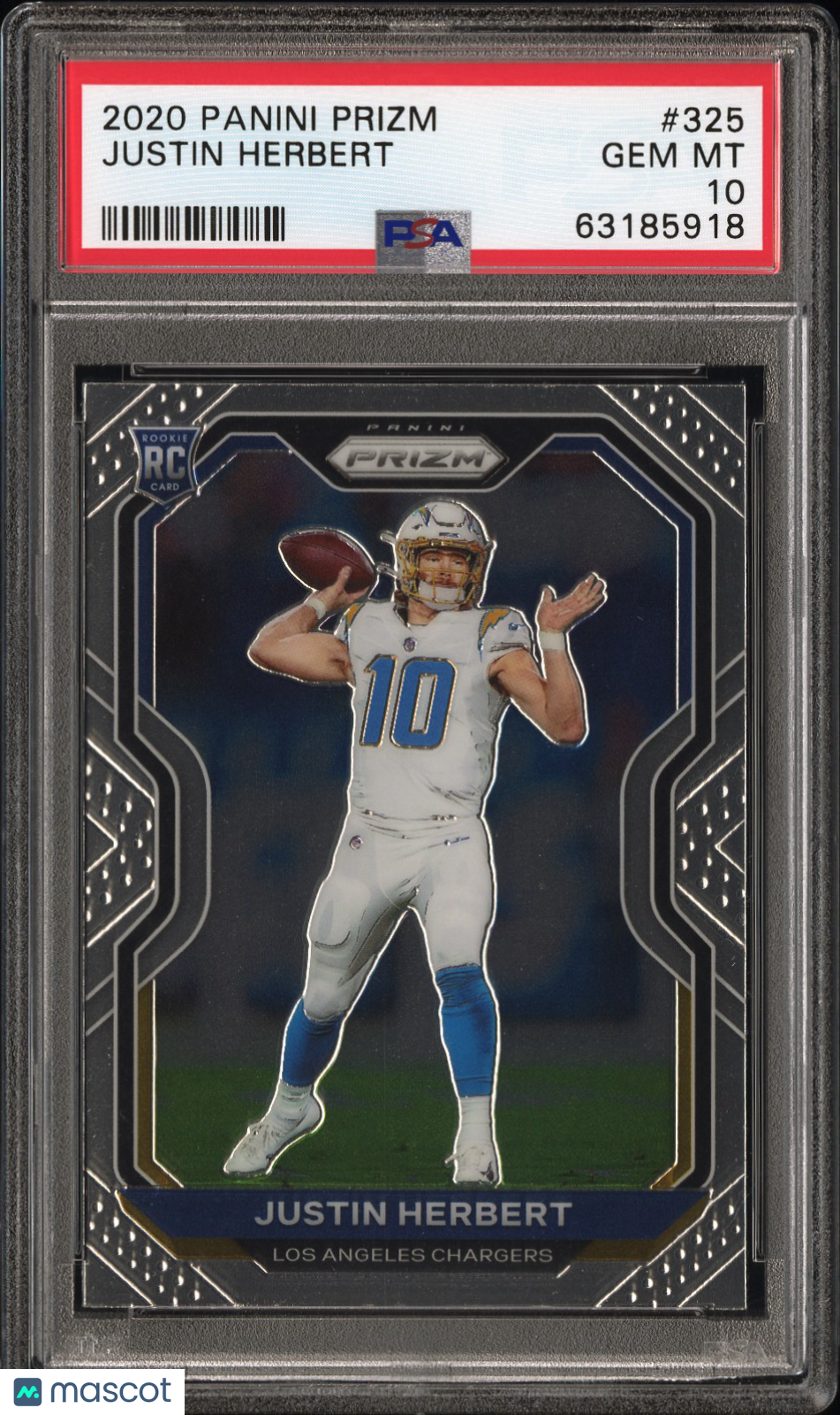 2020 Prizm Justin Herbert Rookie #325 PSA 10 GEM MINT Los Angeles Chargers Graded Sports Cards