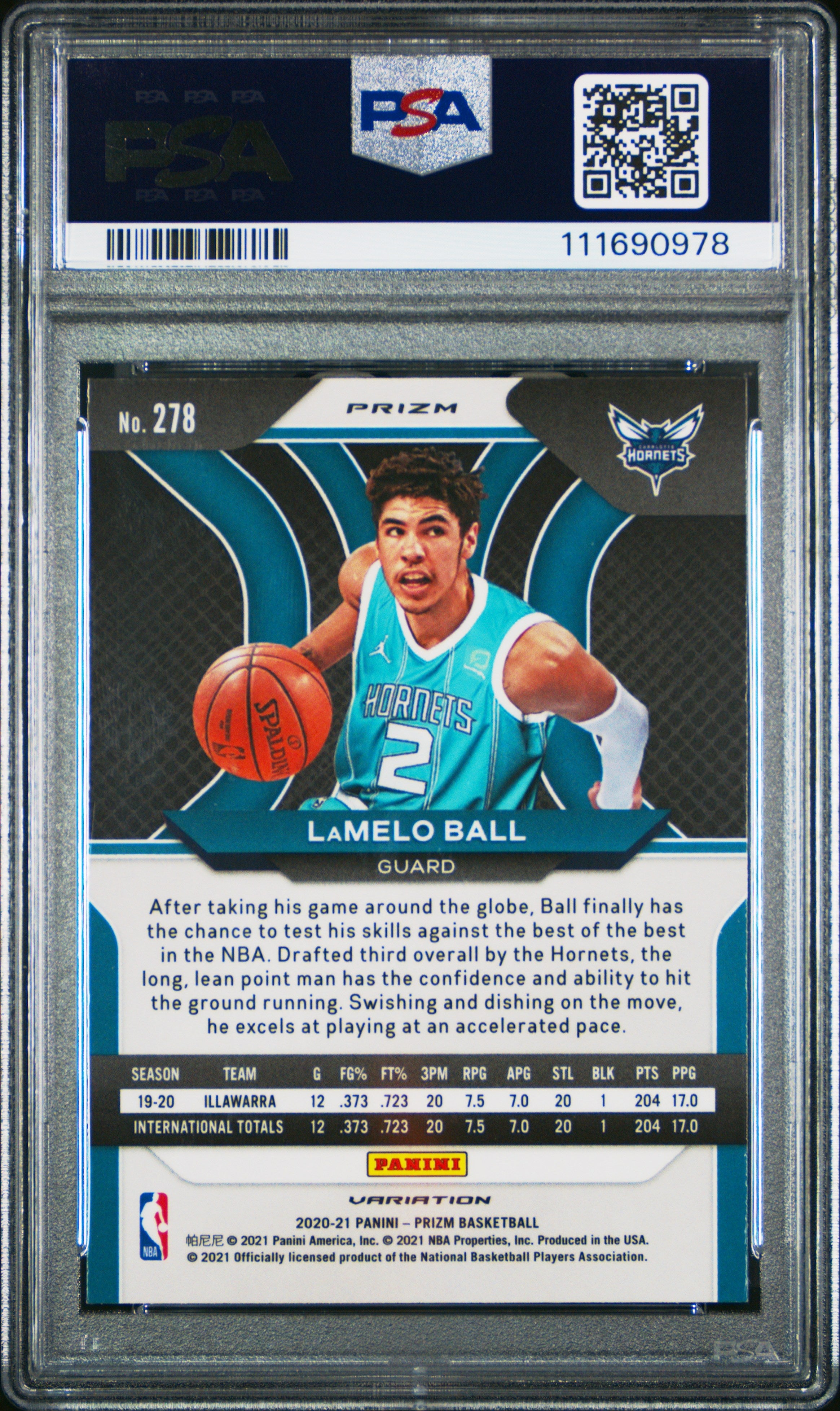 2020 Prizm Lamelo Ball Variation Fast Break Disco Rookie #278 PSA 10 Charlotte - Graded Sports Cards