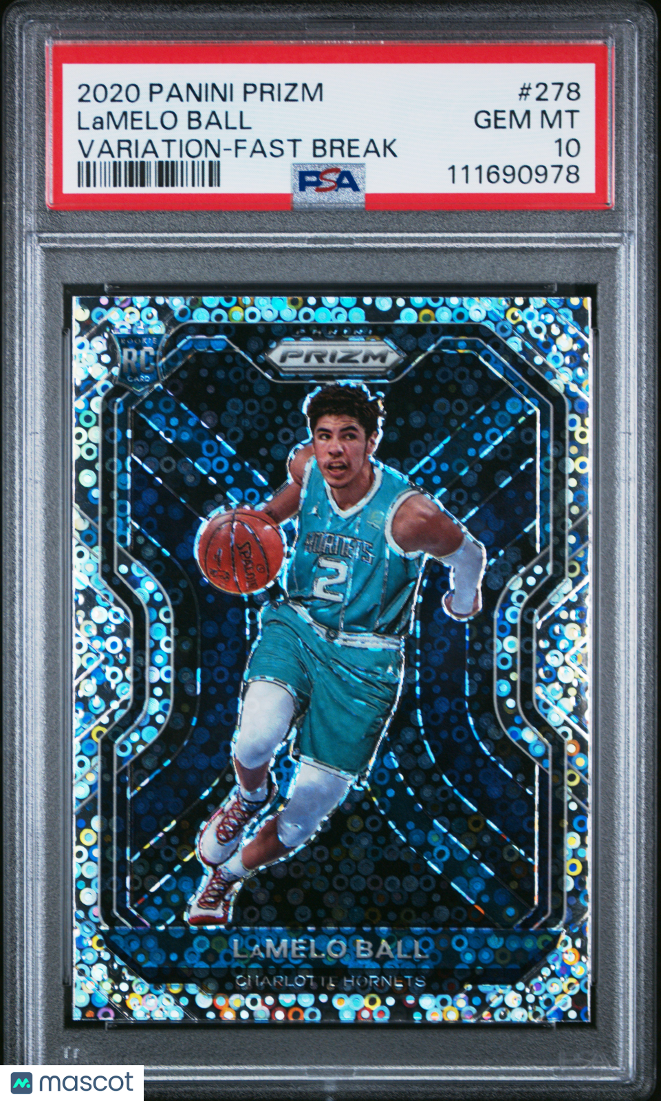 2020 Prizm Lamelo Ball Variation Fast Break Disco Rookie #278 PSA 10 Charlotte - Graded Sports Cards