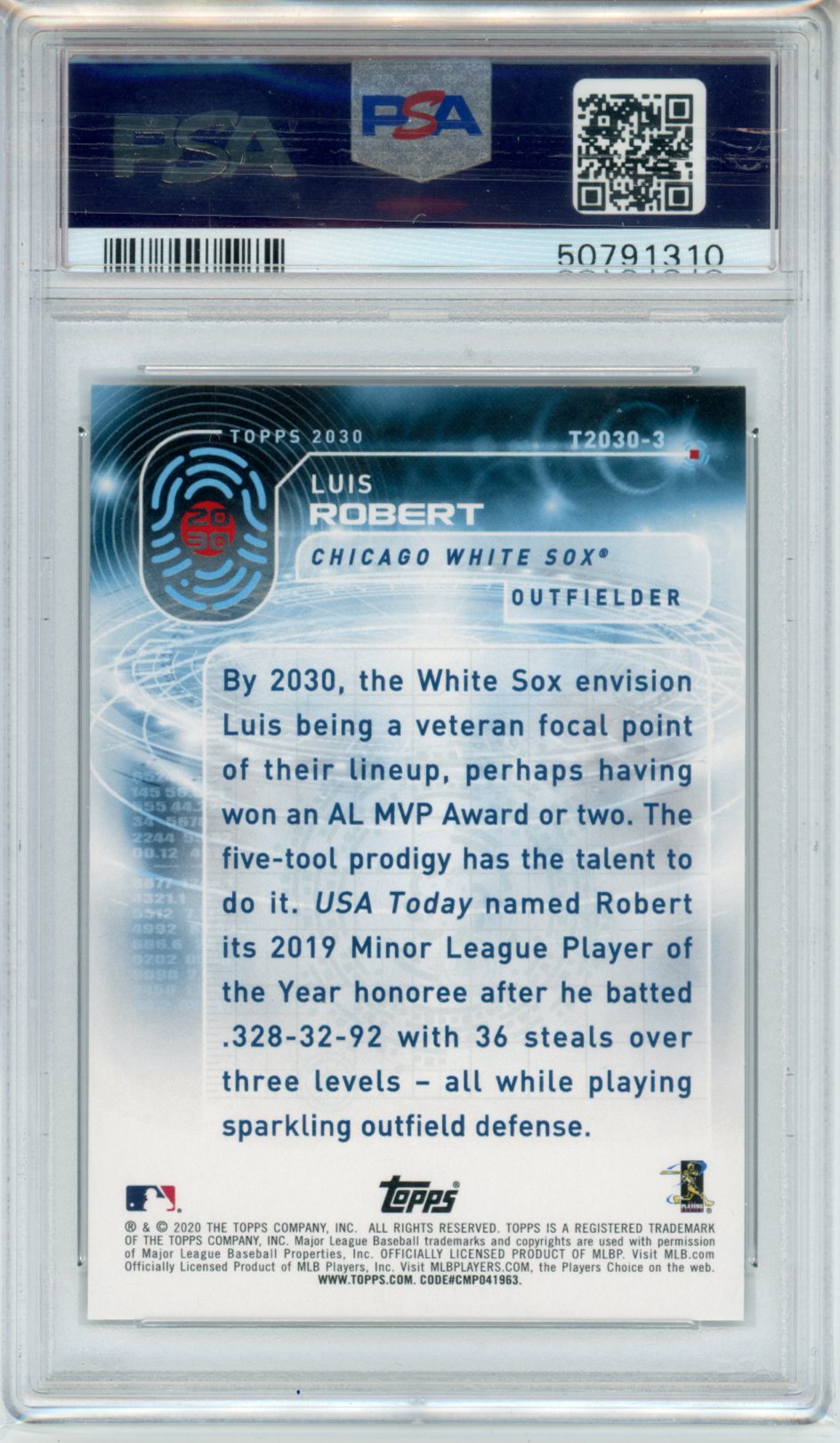 2020 Topps Topps 2030 Luis Robert Topps 2030 #3 PSA 9 - Graded Sports Cards