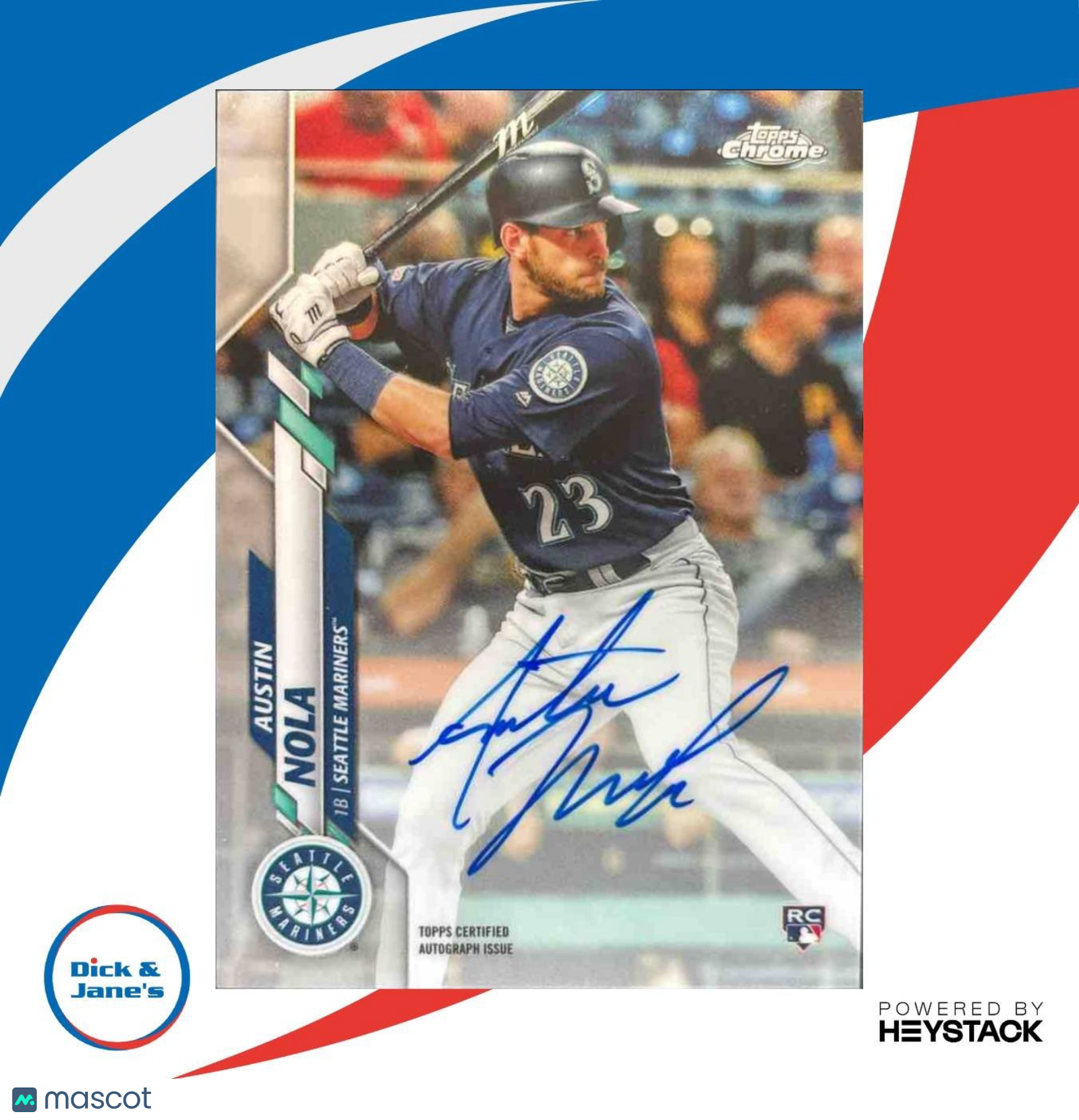 2020 Topps Chrome Austin Nola Rookie Auto #RA-AN RC Seattle Mariners - Sports Cards