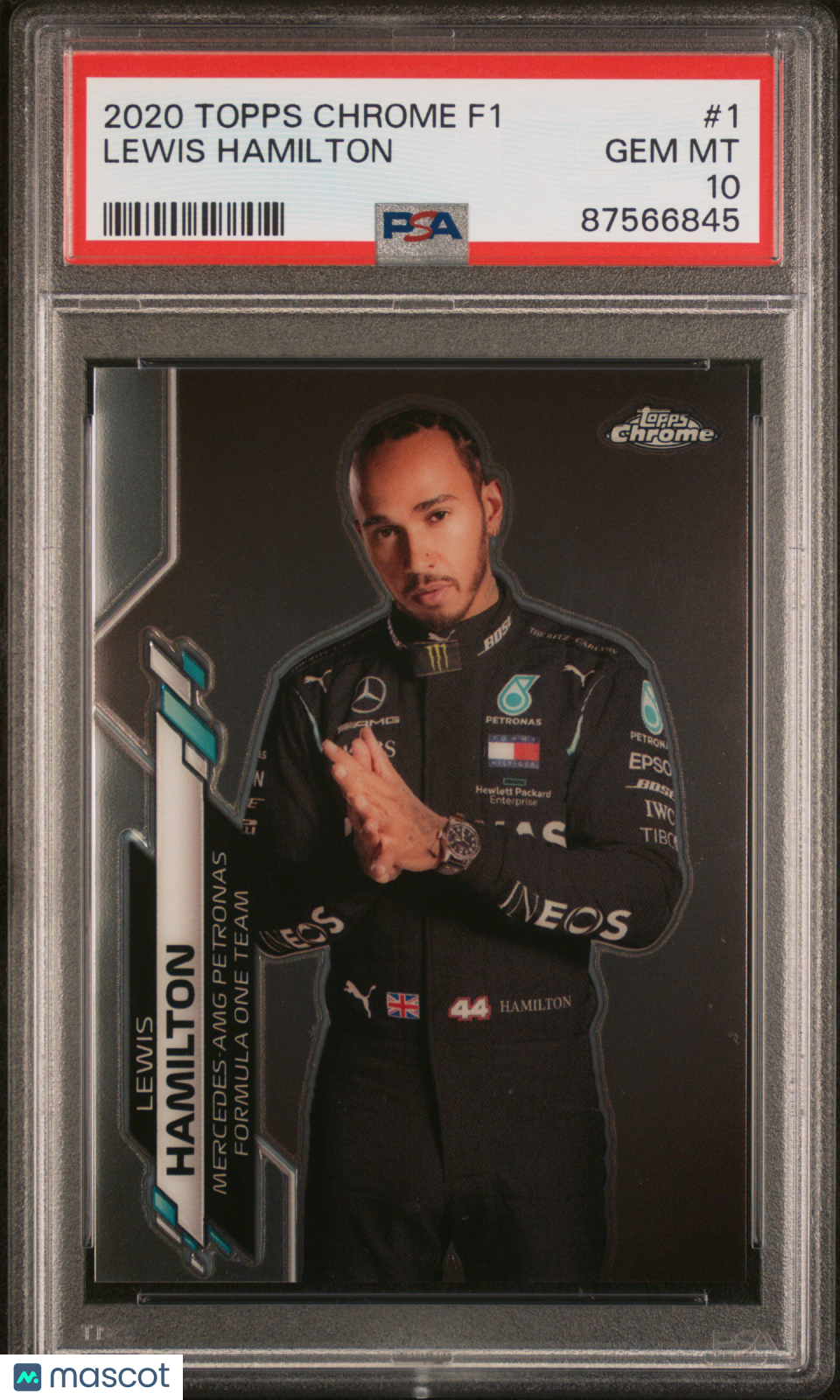 2020 Topps Chrome Formula 1 Lewis Hamilton #1 PSA 10 GEM MINT F1 Racing Mercedes Graded Sports Cards