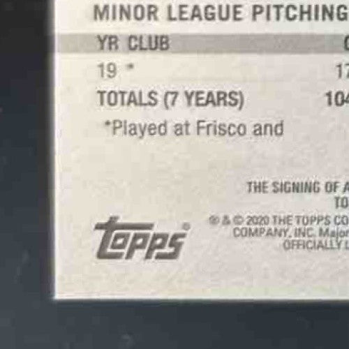 2020 Topps Chrome Update Joe Palumbo Auto #USA-JPA RC Texas Rangers - Sports Cards