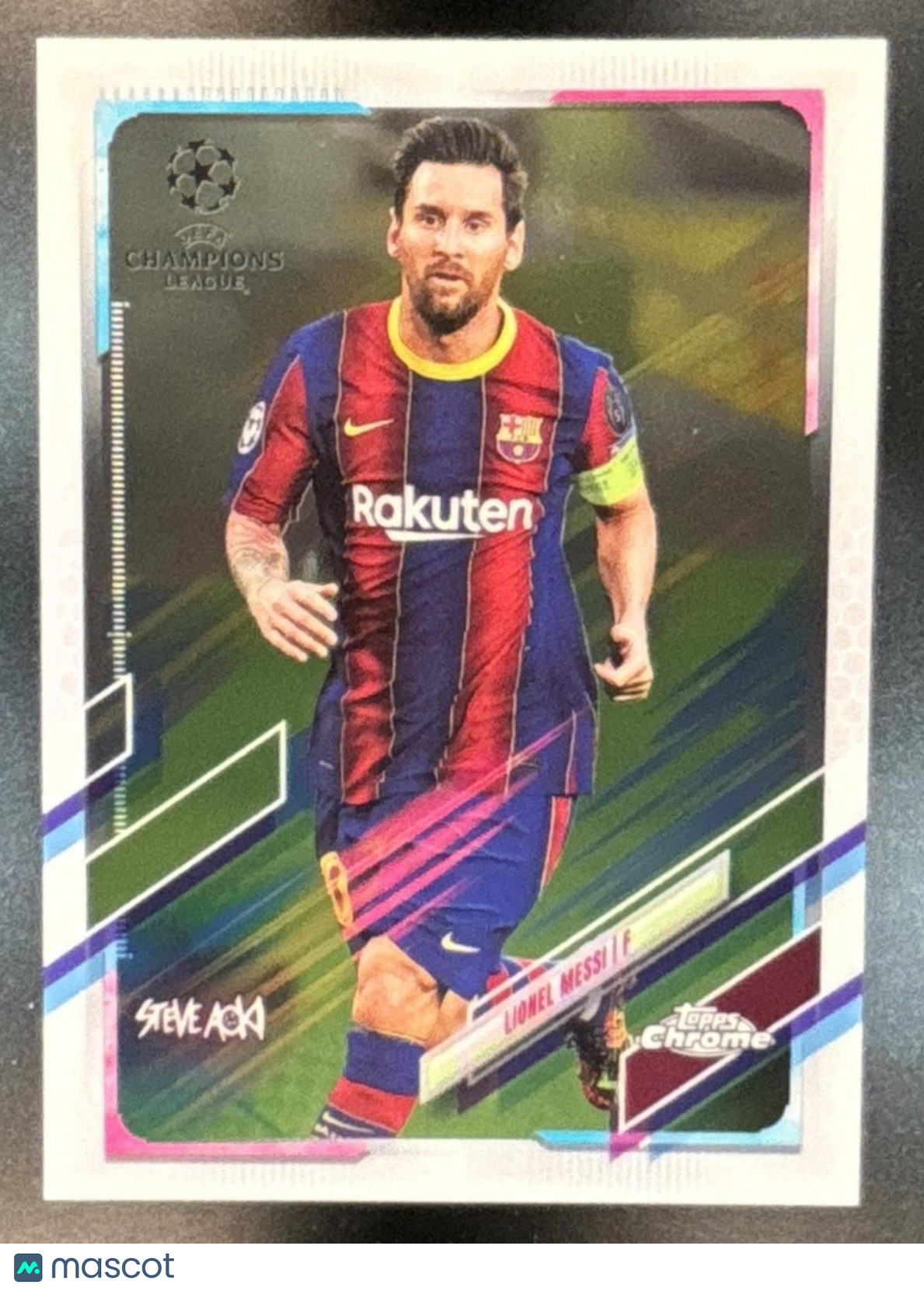 2020 Topps Chrome X Steve Aoki UEFA Champions LeagueLionel Messi White /199 - Sports Cards