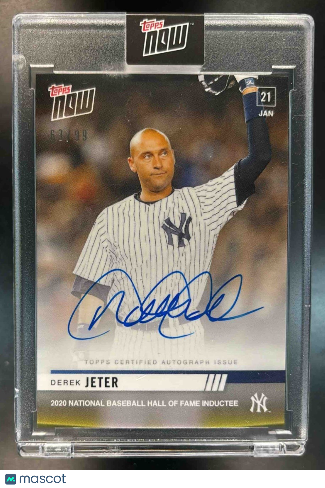 2020 Topps Now Derek Jeter Auto /99-OS-59A (Hall of Fame) ($599 Retail) - Sports Cards