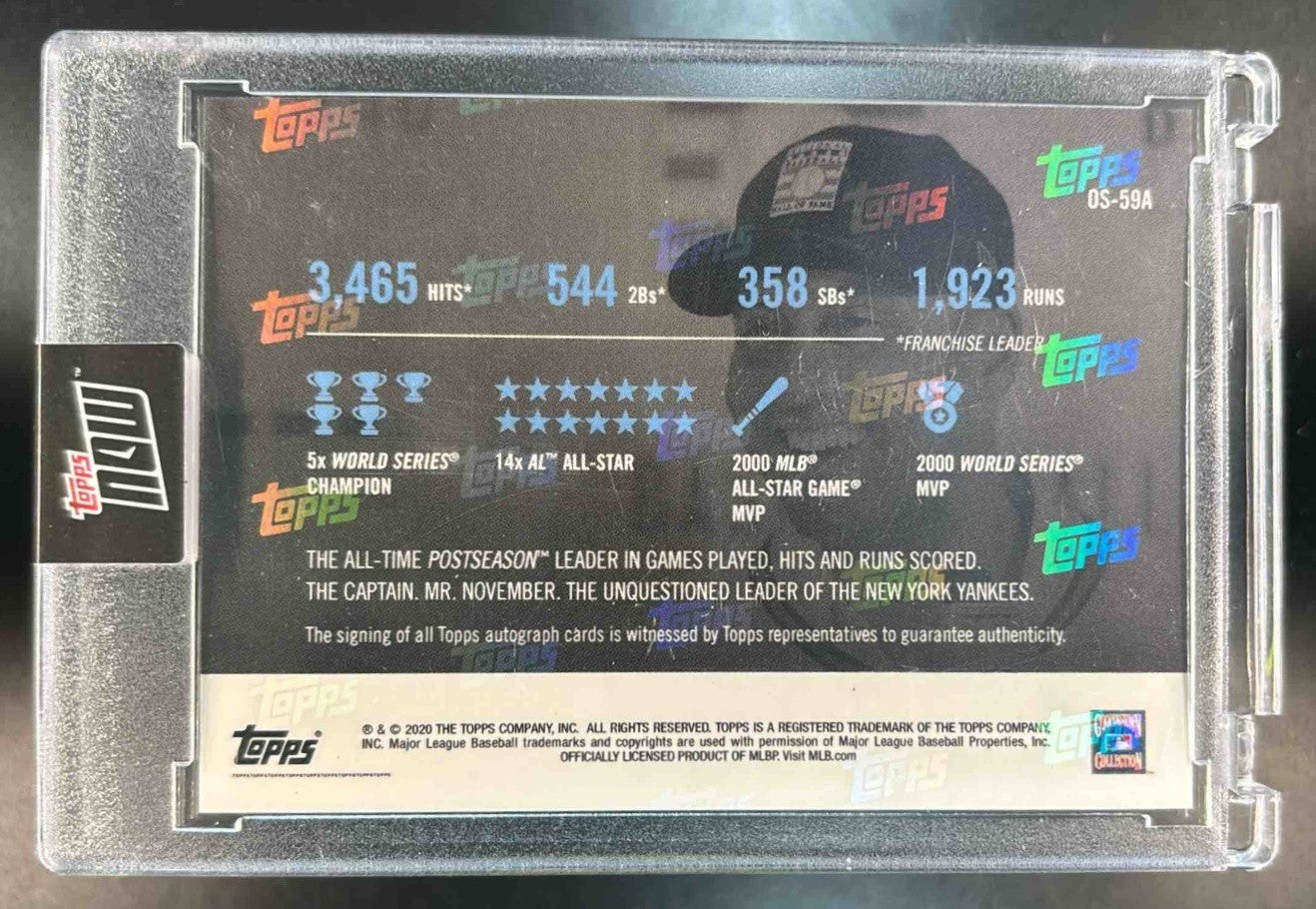 2020 Topps Now Derek Jeter Auto /99-OS-59A (Hall of Fame) ($599 Retail) - Sports Cards