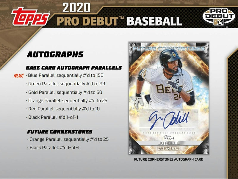 JUMBO 2020 Topps Pro Debut Baseball Jumbo Box Box (3 Auto)