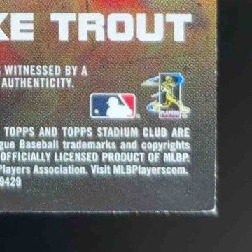 2020 Topps Stadium Club Mike Trout Bash & Burn Auto Orange 1/5 LA Angels - Sports Cards