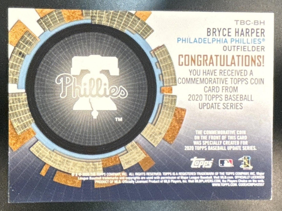 2020 Topps Update Bryce Harper Baseball Coin Cards #TBC-BH Philadelphia Phillies - Sports Cards