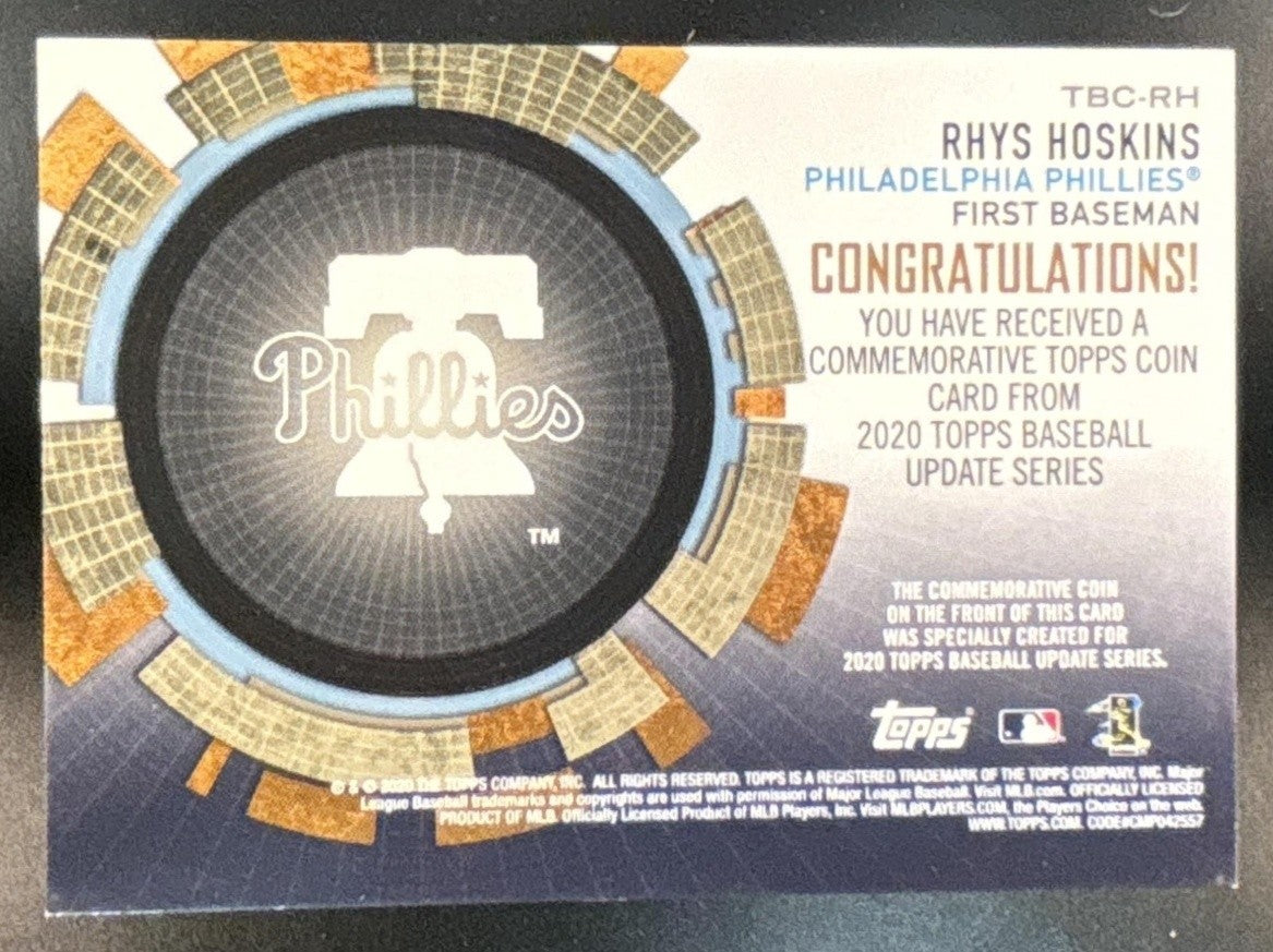 2020 Topps Update Rhys Hoskins Baseball Coin Cards #TBC-RH Philadelphia Phillies - Sports Cards
