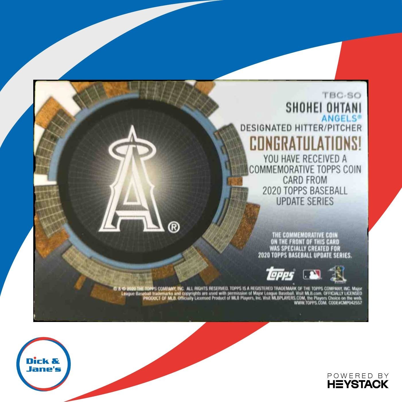 2020 Topps Update Shohei Ohtani Baseball Coin Cards #TBC-SO Los Angeles Angels - Sports Cards