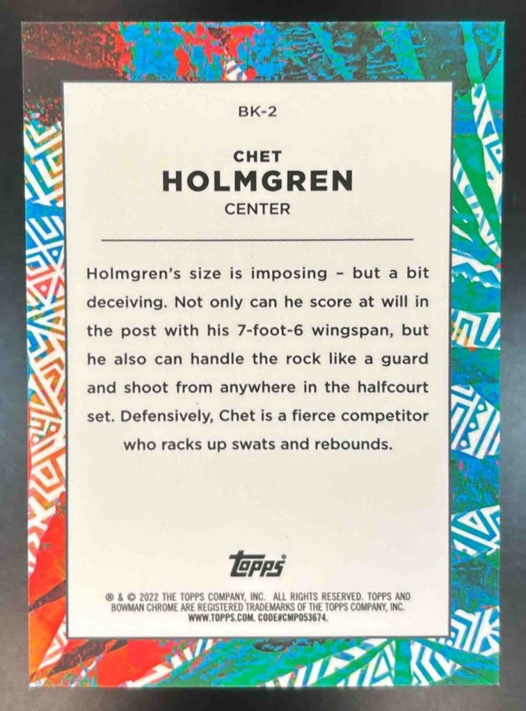 2021-22 Bowman Chrome University Chet Holmgren The Big Kahuna Gonzaga Bulldogs - Sports Cards