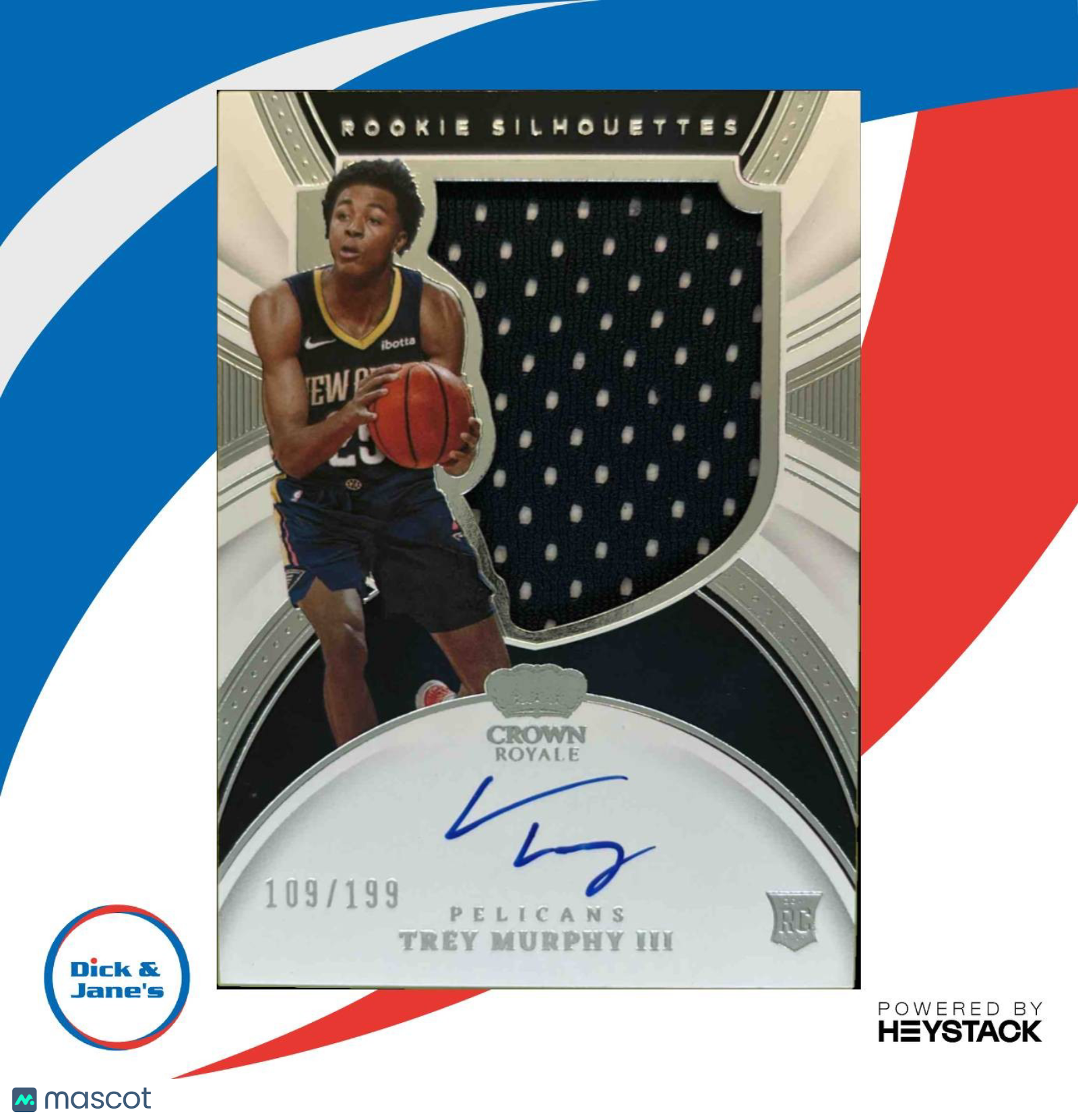 2021-22 Crown Royale Trey Murphy III /199 #131 RC Silhouette Jersey Auto Pelican - Sports Cards