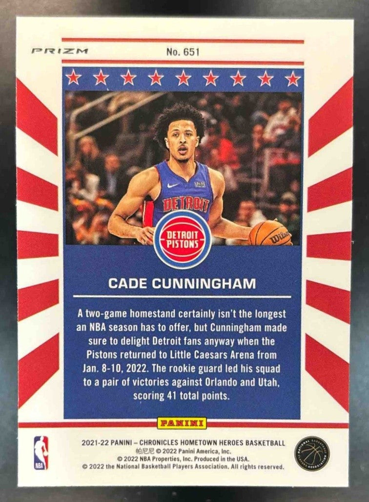 2021-22 Panini Chronicles Cade Cunningham Green #651 RC Detroit Pistons - Sports Cards