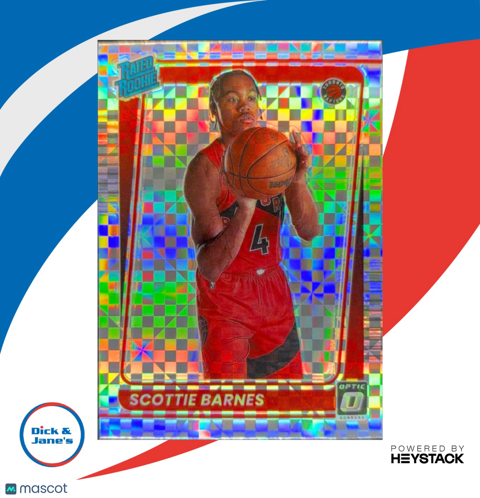 2021-22 Panini Donruss Optic Scottie Barnes Checkerboard Prizm #186 RC Toronto - Sports Cards