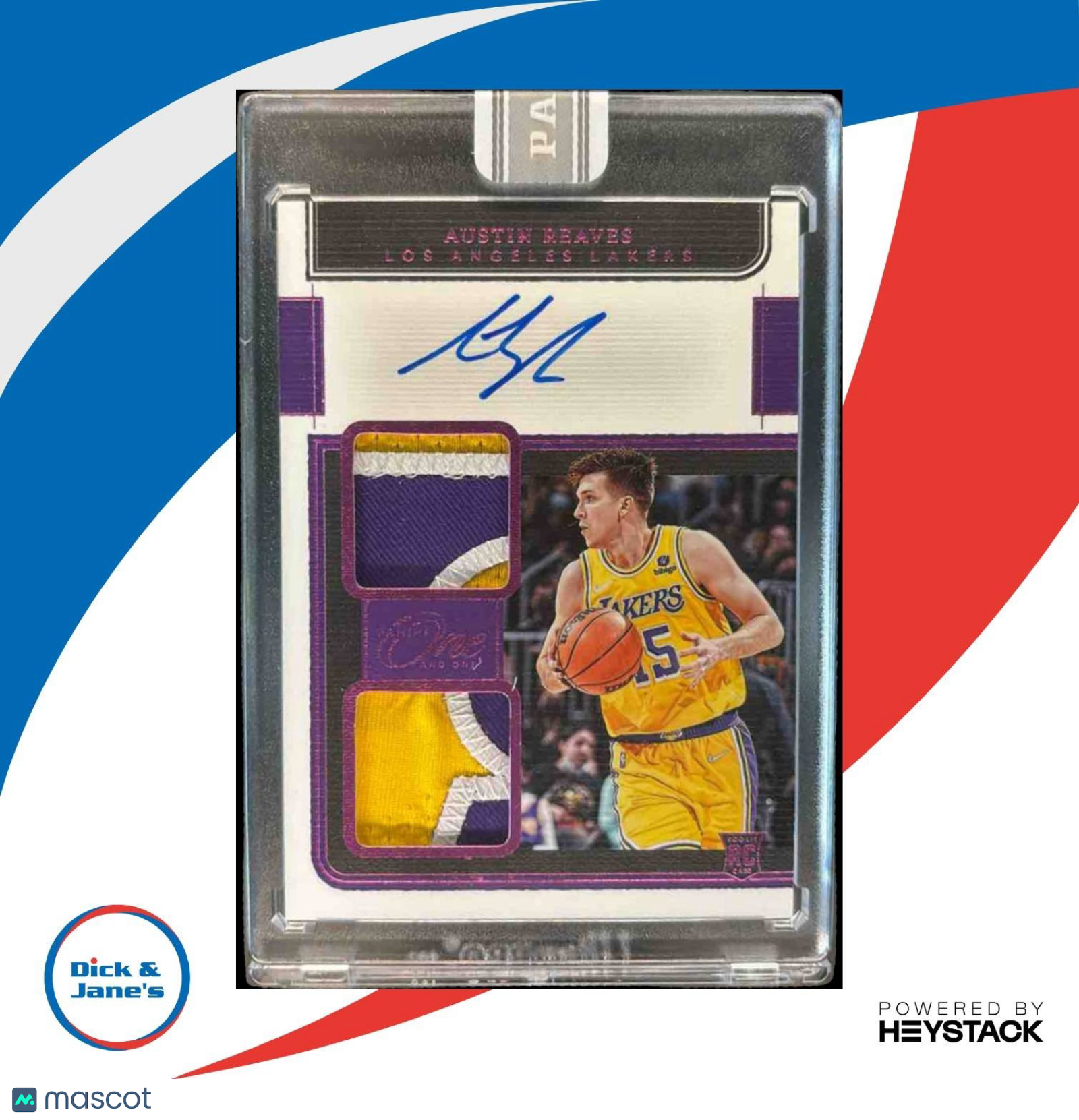 2021-22 Panini One and One Austin Reaves White Box Dual Patch Auto 1/1 RC - Sports Cards