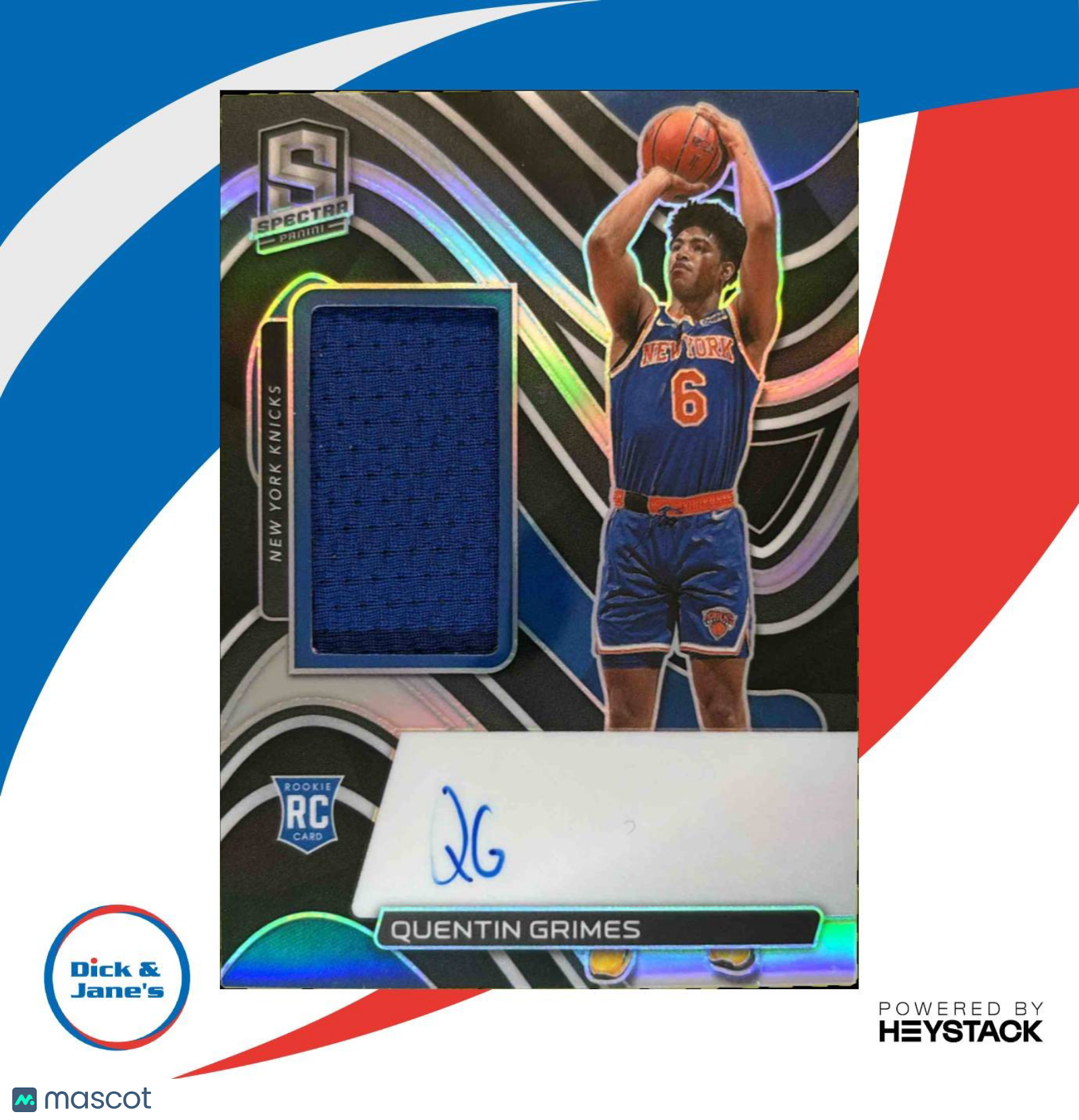2021-22 Panini Spectra Quentin Grimes /149 #196 MEM Auto RC New York Knicks - Sports Cards
