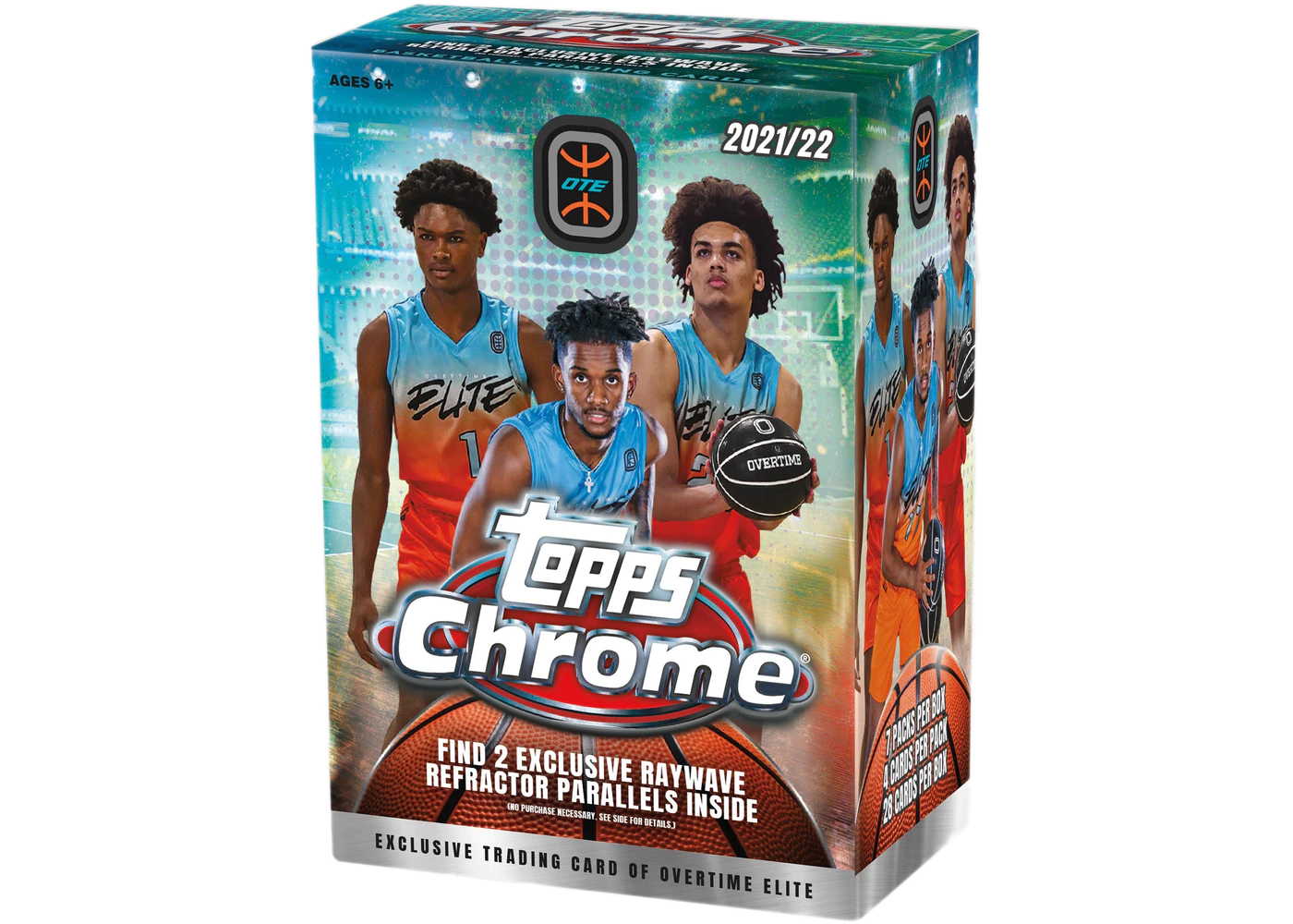 2021/22 Topps Chrome Overtime Elite OTW Basketball 7-Pack Blaster Box (Raywave Refractor Parallels!) - NBA Blaster