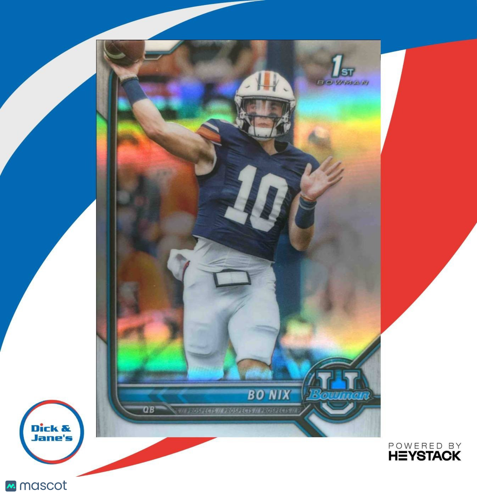 2021 Bowman University Bo NIx Chrome Refractor #8 - Sports Cards