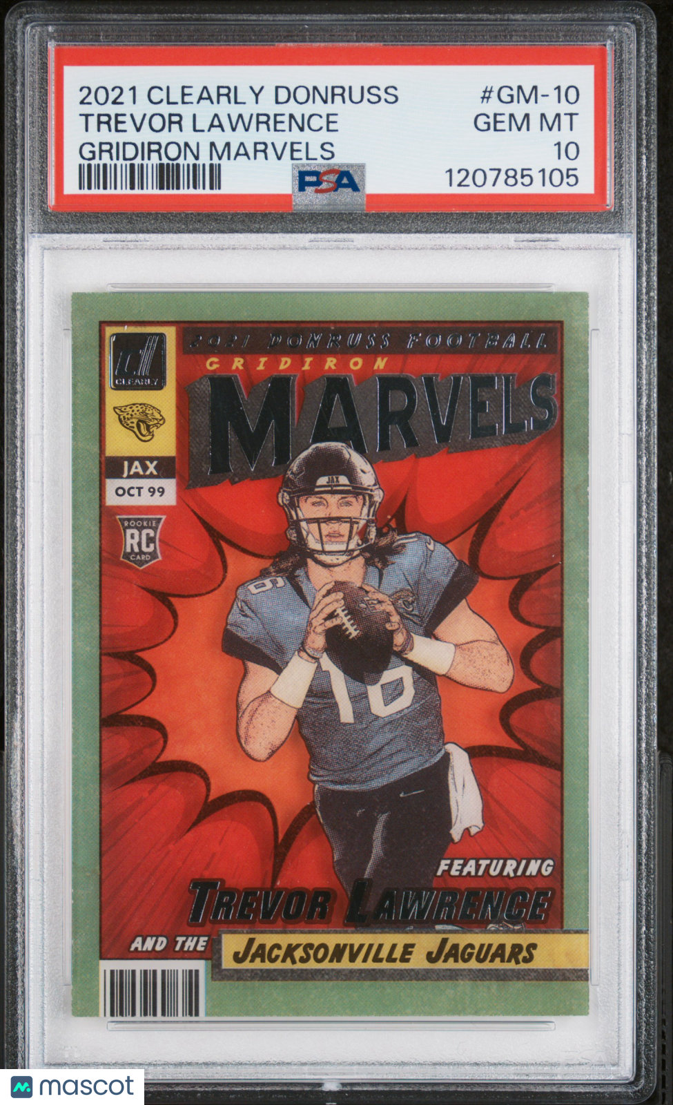 2021 Clearly Donruss Gridiron Marvels Trevor Lawrence PSA 10 GEM MINT CASE HIT - Graded Sports Cards