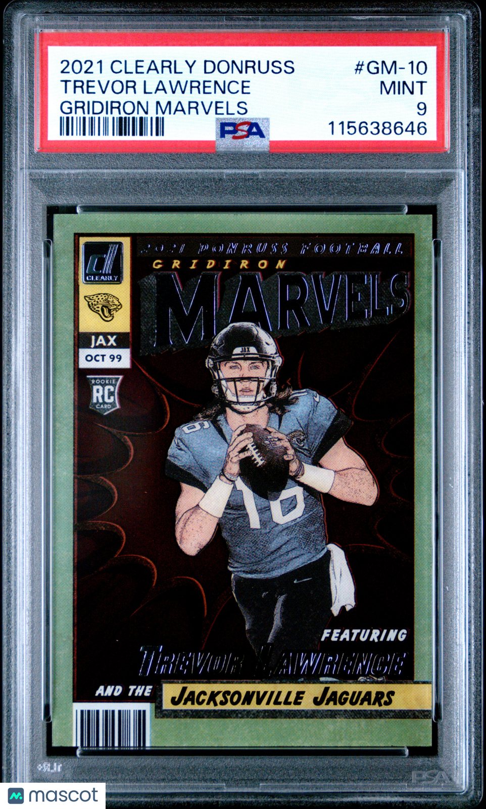 2021 Clearly Donruss Gridiron Marvels Trevor Lawrence Rookie GM-10 PSA 9 Jaguars - Graded Sports Cards