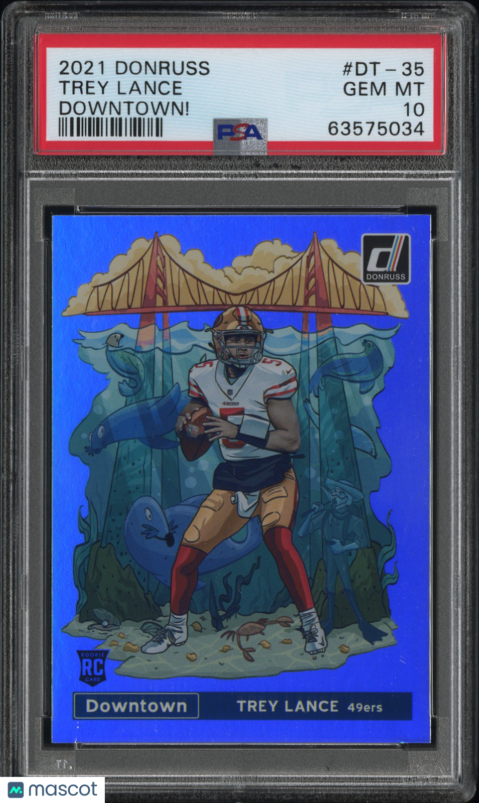 2021 Donruss Downtown Trey Lance Downtown! Rookie PSA 10 San Francisco 49ers Graded Sports Cards
