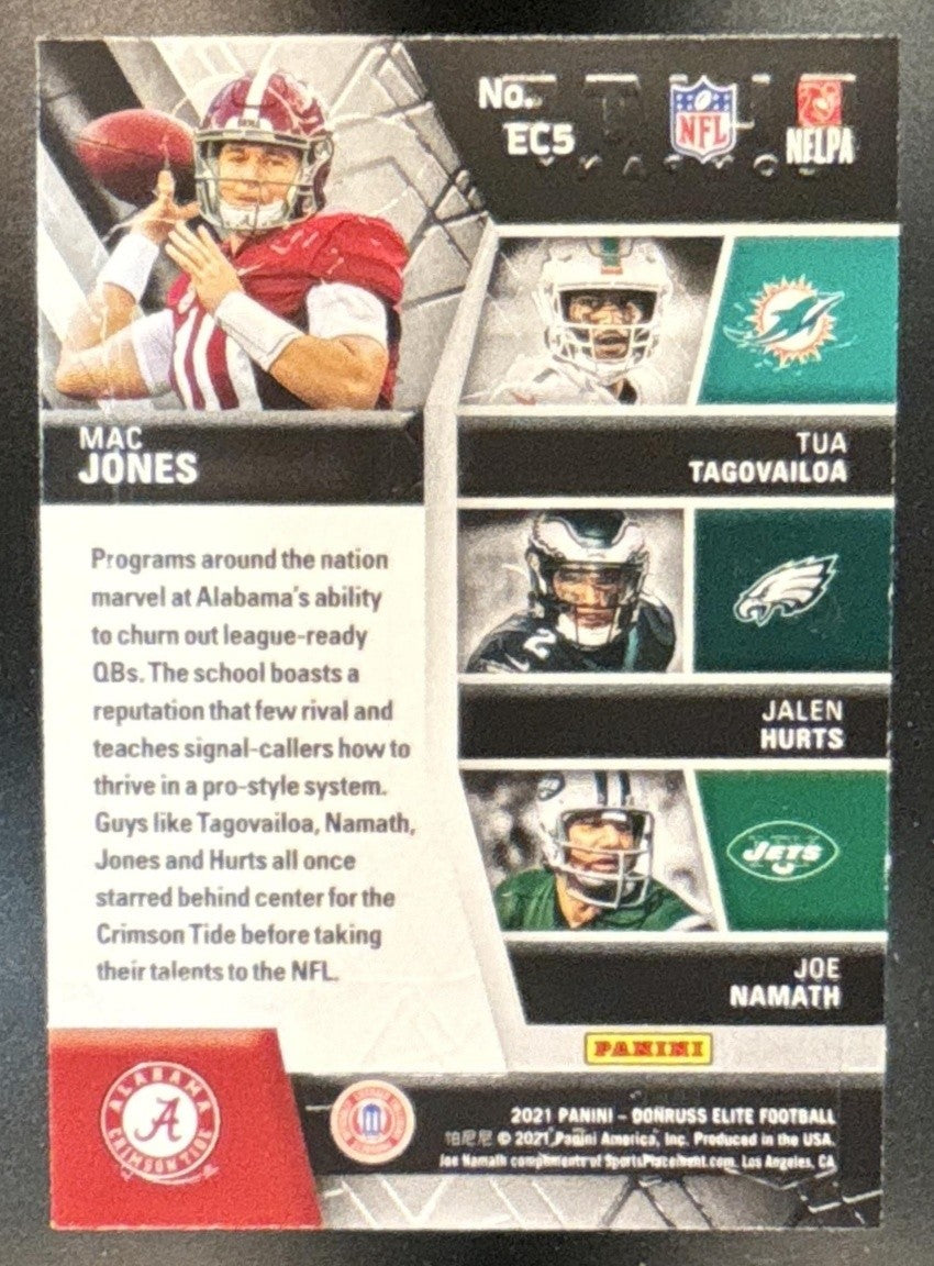 2021 Donruss Elite Mac Jones Jalen Hurts Joe Namath Tua Tagovailoa Elite Company - Sports Cards