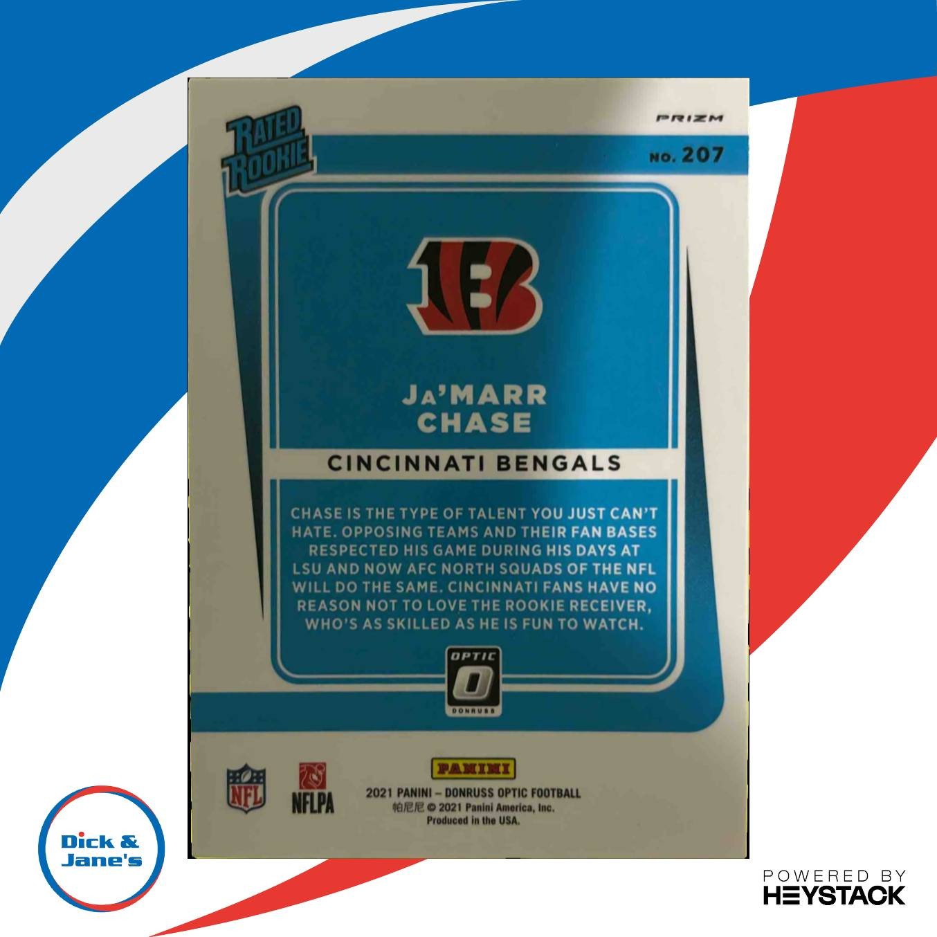2021 Donruss Optic Ja’Marr Chase Blue Scope RC Rated Rookie Cincinnati Bengals - Sports Cards