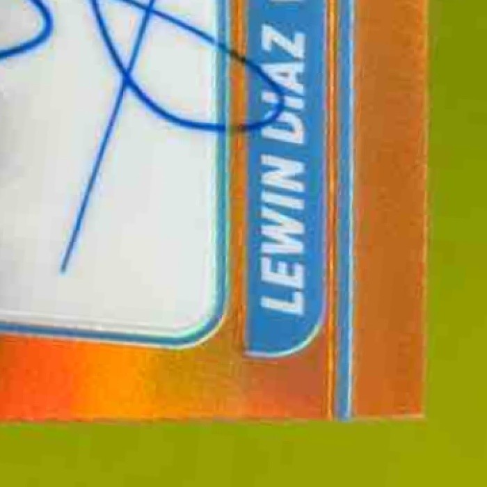 2021 Donruss Optic Lewin Diaz Signatures Orange 49/75 Auto RC Miami Marlins - Sports Cards