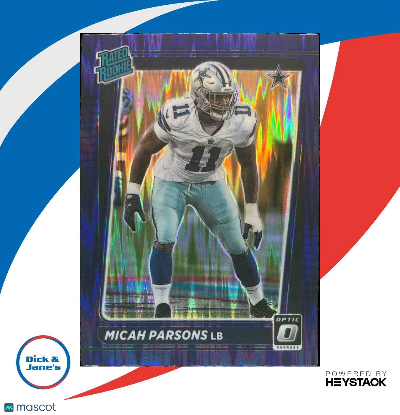 2021 Donruss Optic Micah Parsons Purple Shock #245 RC Dallas Cowboys - Sports Cards