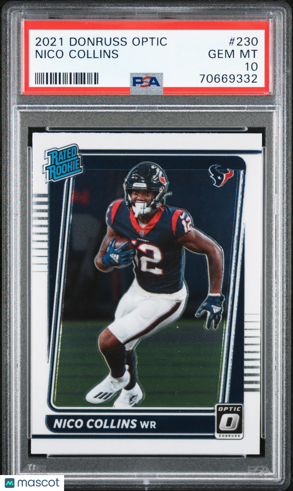 2021 Donruss Optic Nico Collins Rated Rookie #230 PSA 10 GEM MINT Houston Texans - Graded Sports Cards