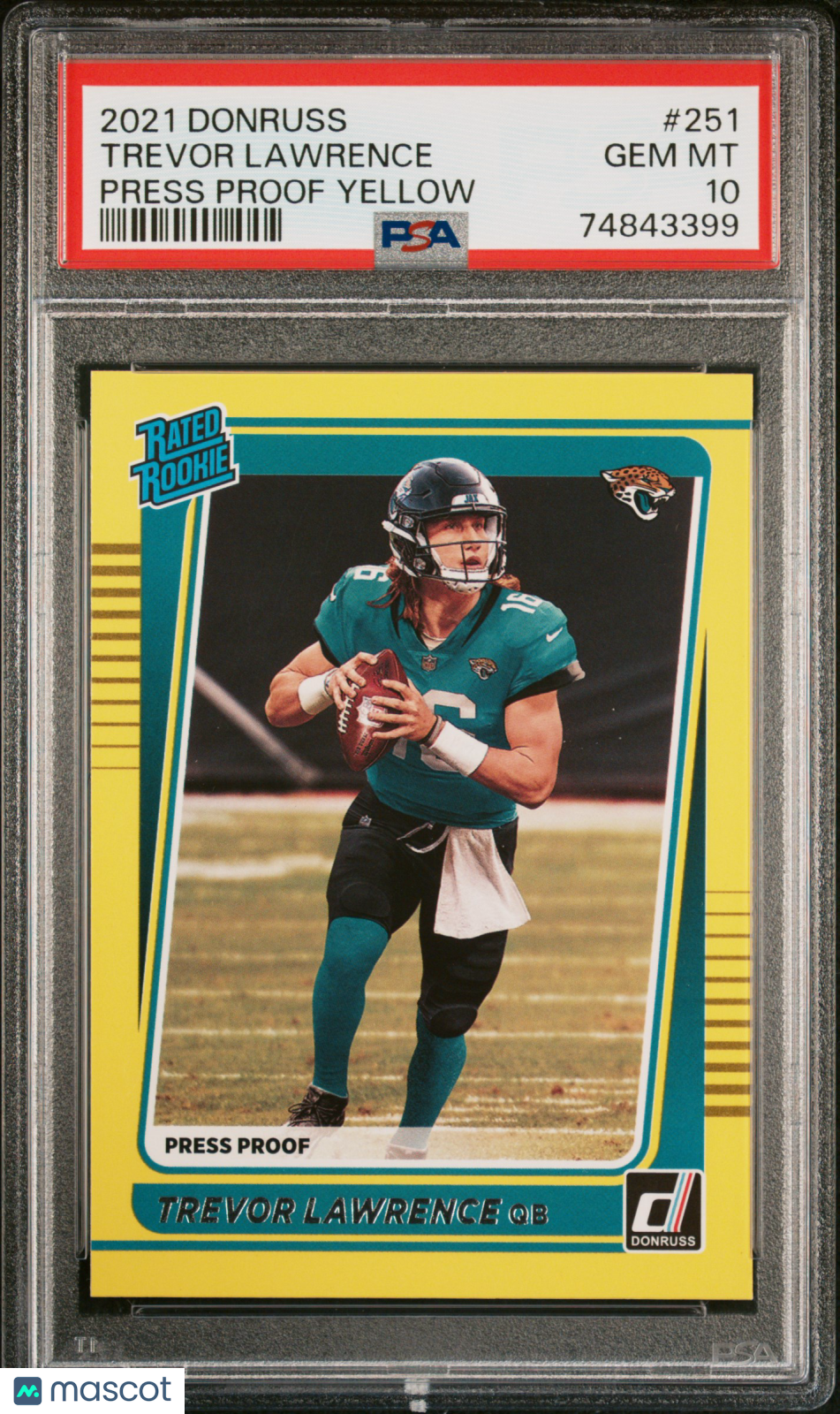 2021 Donruss Trevor Lawrence Press Proof Yellow Rated Rookie #251 PSA 10 Jaguars - Graded Sports Cards