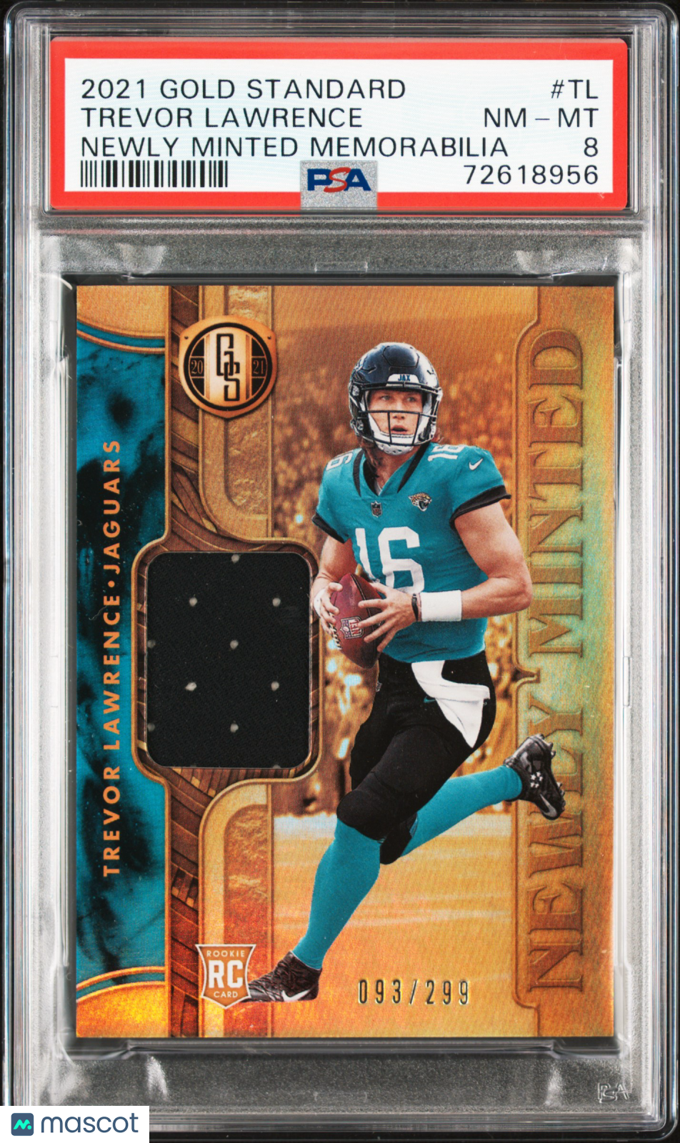 2021 Gold Standard Newly Minted Memorabilia Trevor Lawrence 093/299 #TL PSA 8 - Graded Sports Cards