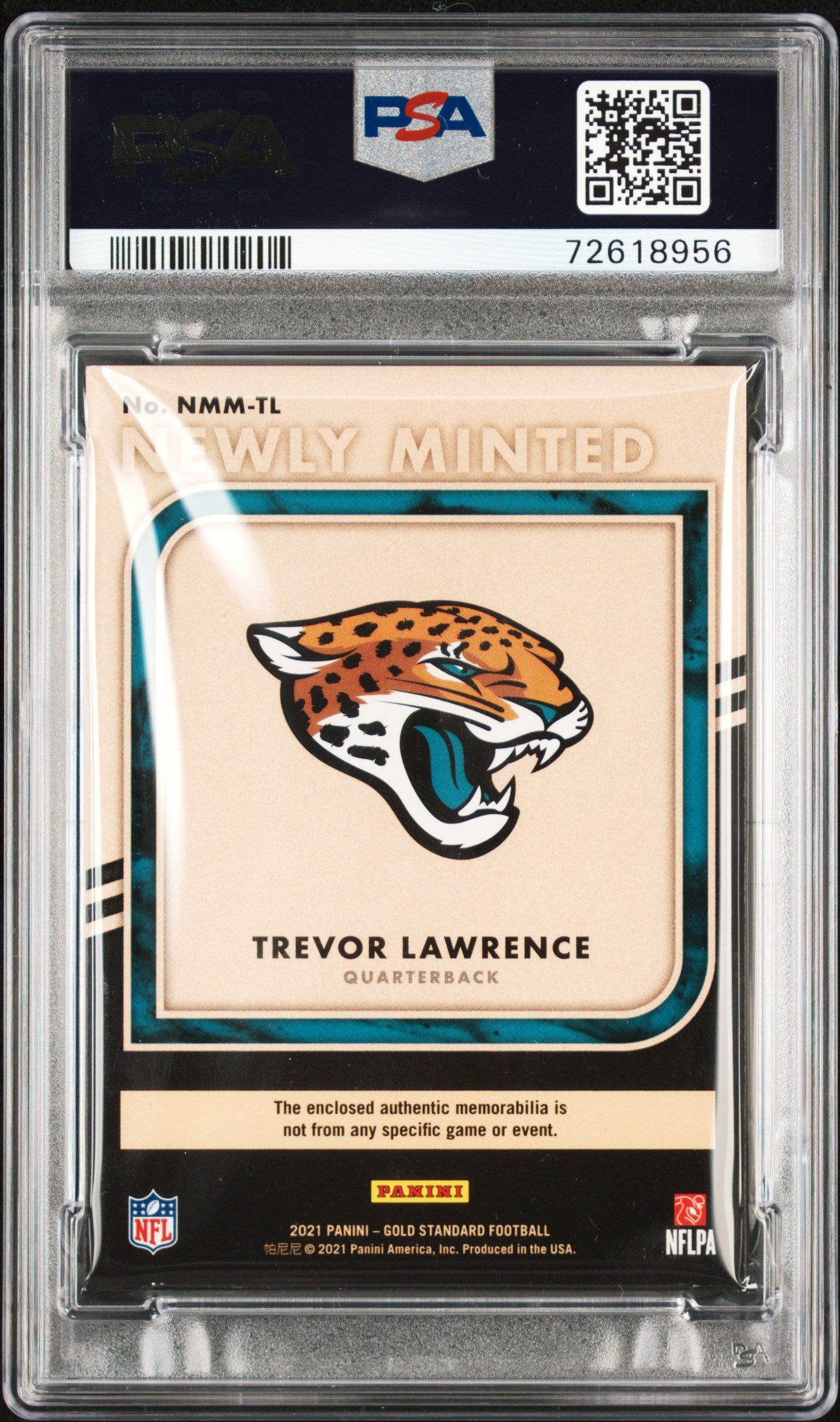 2021 Gold Standard Newly Minted Memorabilia Trevor Lawrence 093/299 #TL PSA 8 - Graded Sports Cards
