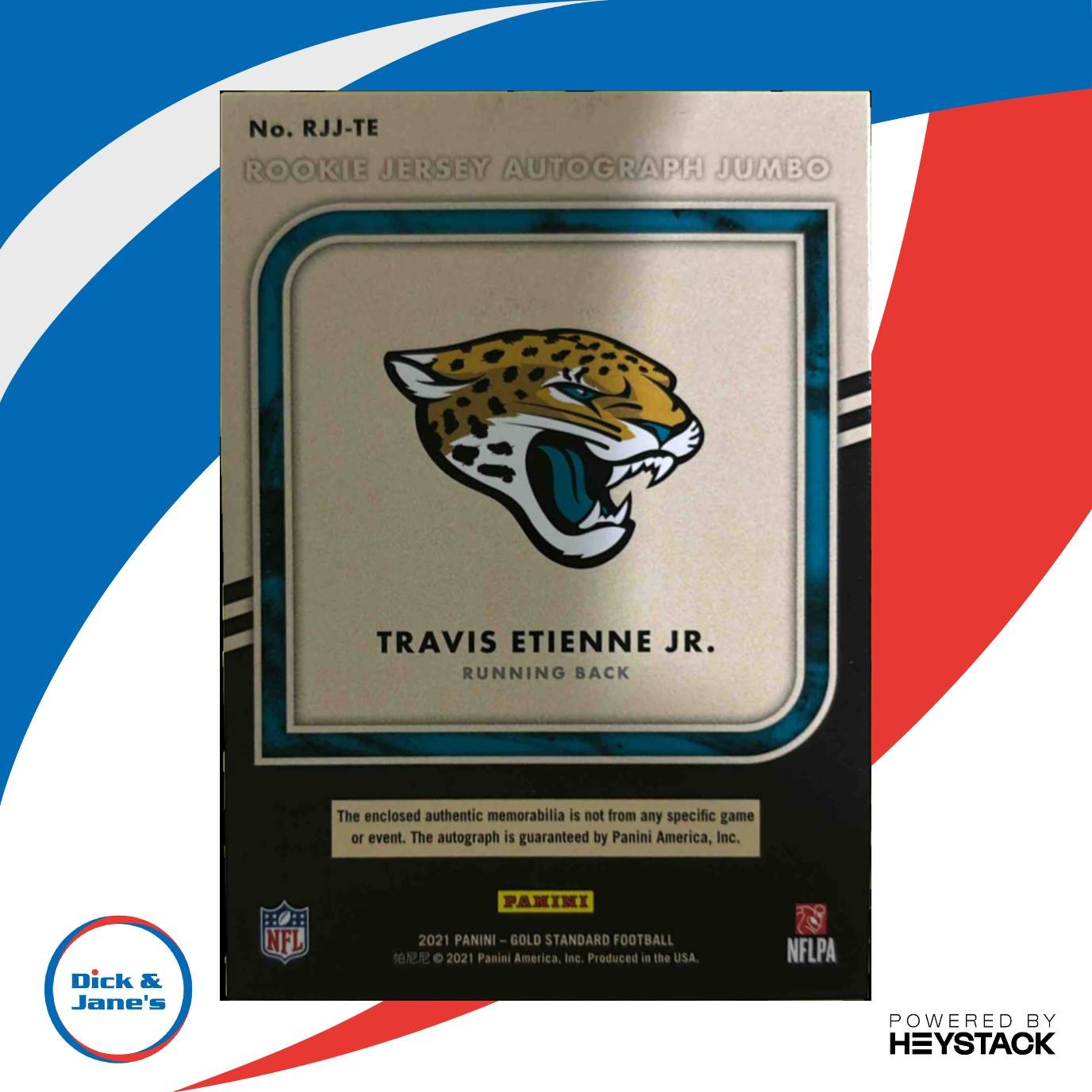 2021 Gold Standard Travis Etienne Rookie Jersey Auto Jumbo Prime 9/25 RC Jaguars - Sports Cards