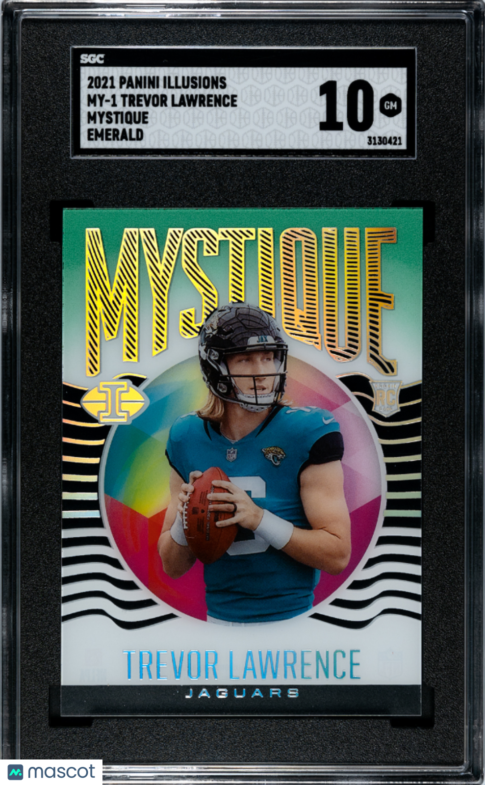 2021 Illusions Trevor Lawrence Mystique Emerald Rookie SGC 10 GEM MINT Jaguars - Graded Sports Cards