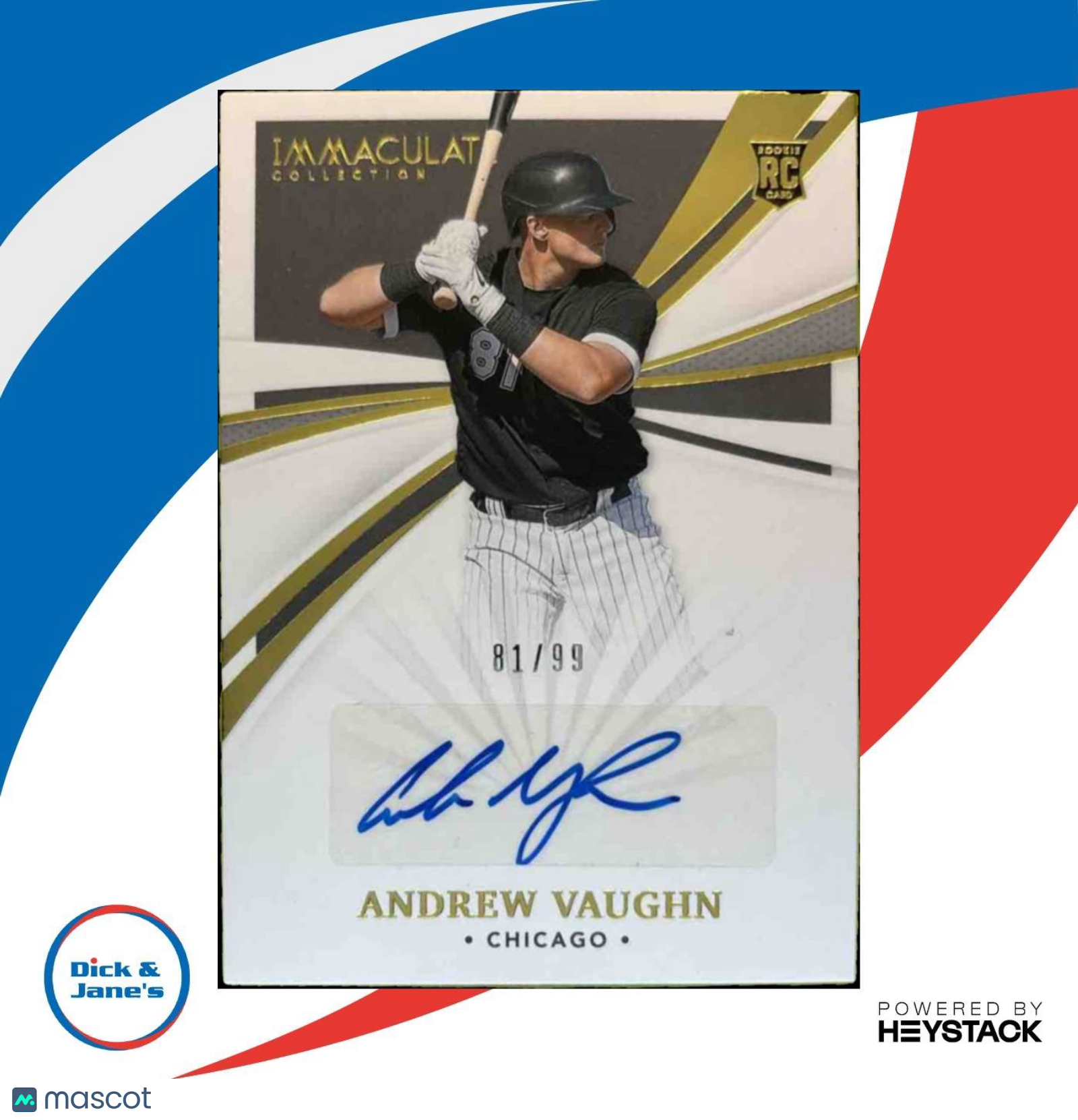 2021 Immaculate Collection Andrew Vaughn Signatures /99 Auto RC White Sox - Sports Cards